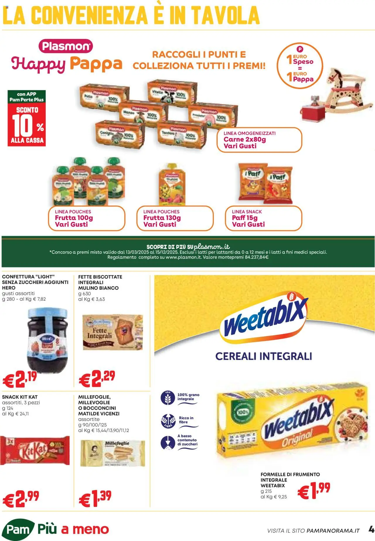 Volantino PAM del 09.10.2025 | Pagina: 4 | Prodotti: Cereali, Frutta, Fette biscottate