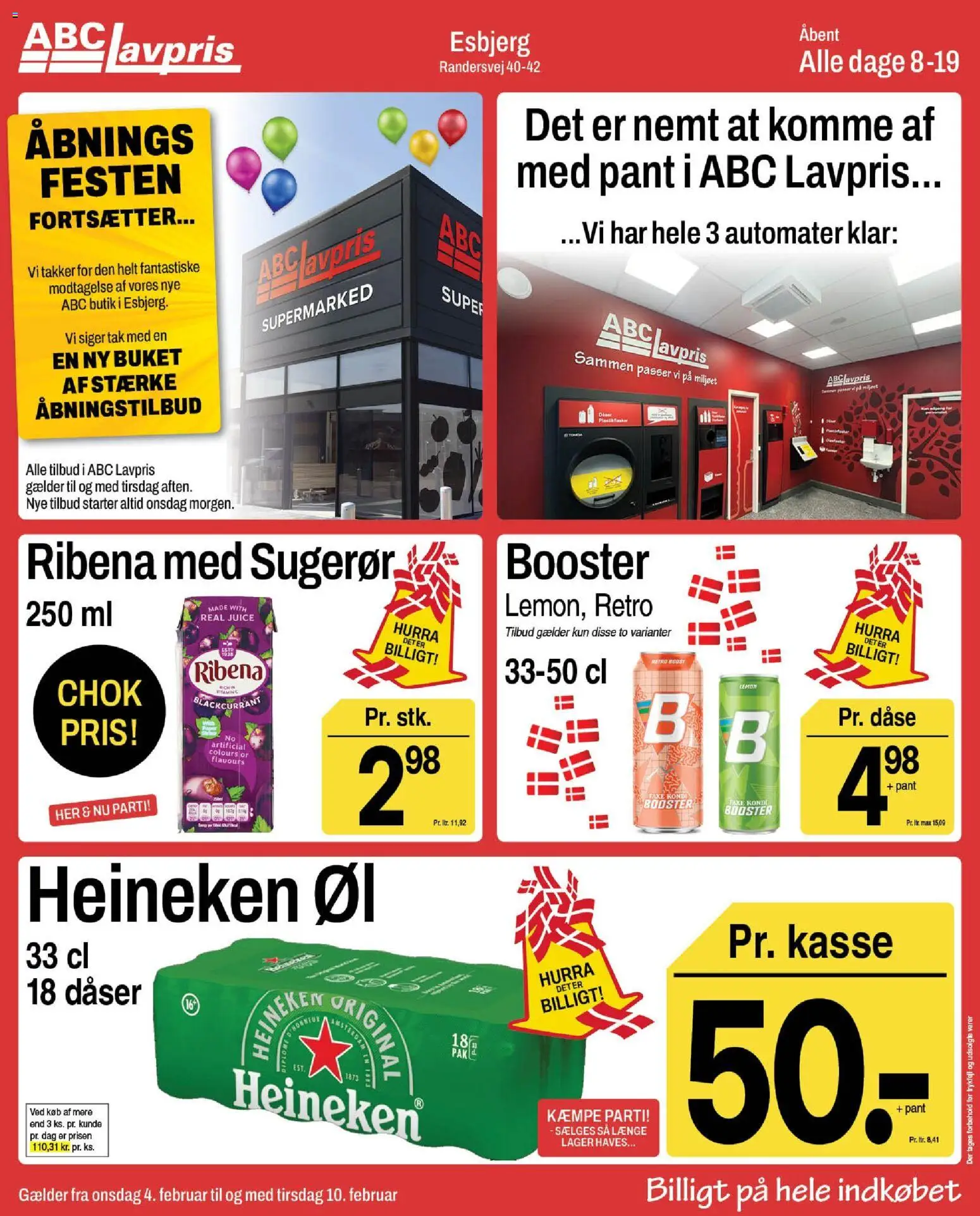 Abc Lavpris tilbudsavis – gyldig fra 04.02.2026 | Side: 1 | Produkter: Juice, Øl