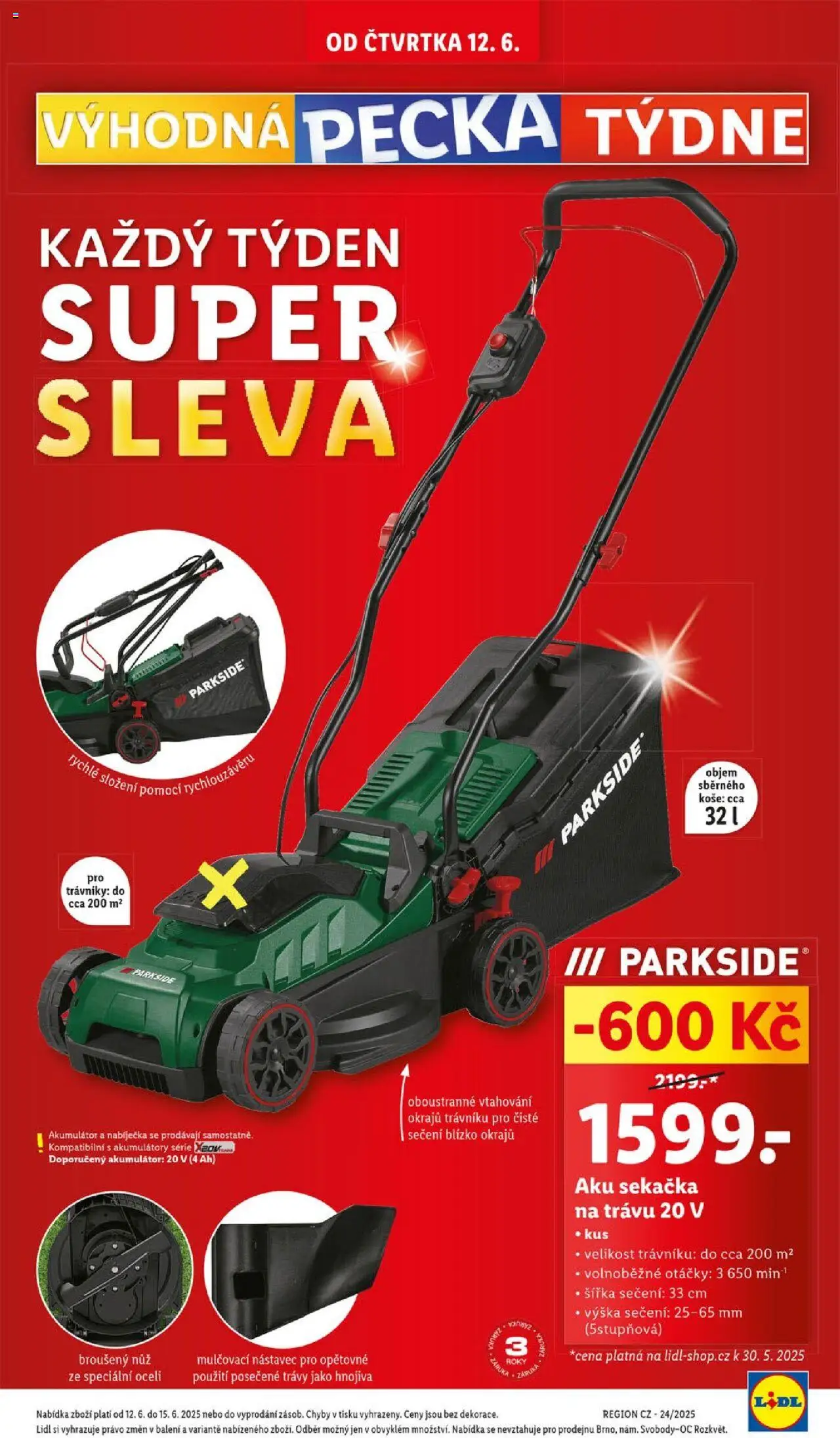 Lidl leták od 12.06.2025 | Strana: 33 | Produkty: Parkside, Nůž, Sekačka