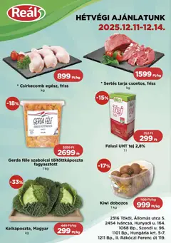 Reál Bevásárló hétvége - Pest megye - amely érvényes a következő dátumtól: 11.12.2025