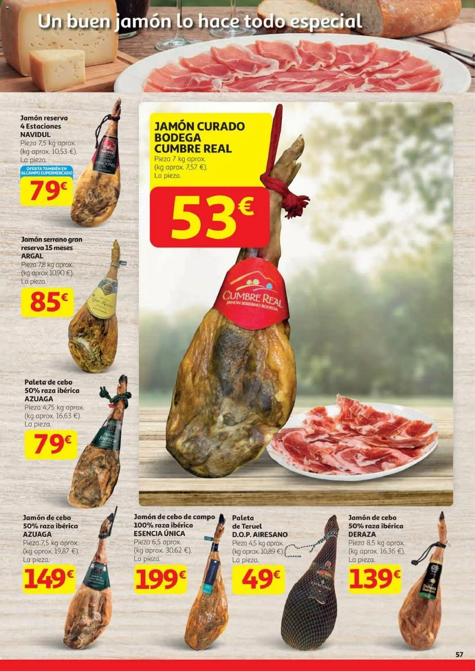 Alcampo - HG Madrid Unificado  │ válido desde el 23.10.2025 | Página: 57 | Productos: Jamón serrano, Jamón