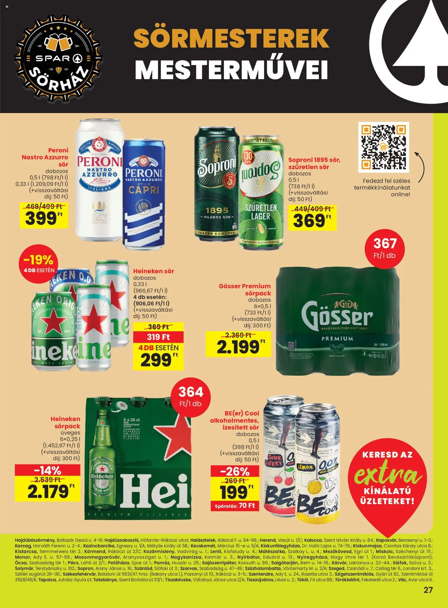 Spar akciós ujság - amely érvényes a következő dátumtól: 30.10.2025 | Oldal: 8 | Termékek: Heineken, Gösser, Sör