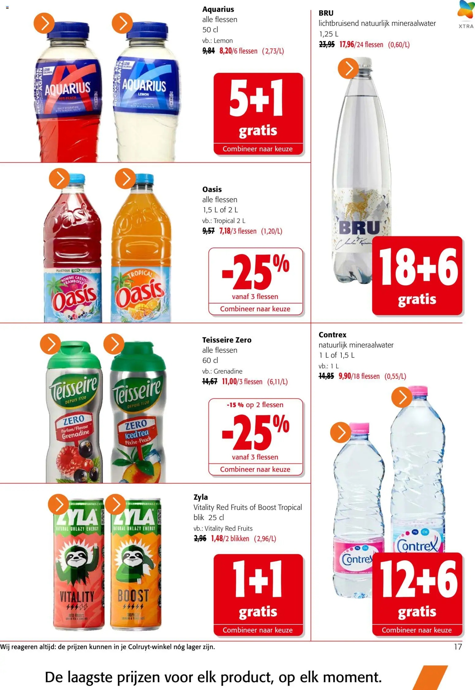 {H1} | Pagina: 17 | Producten: Cassis, Boost, Mineraalwater