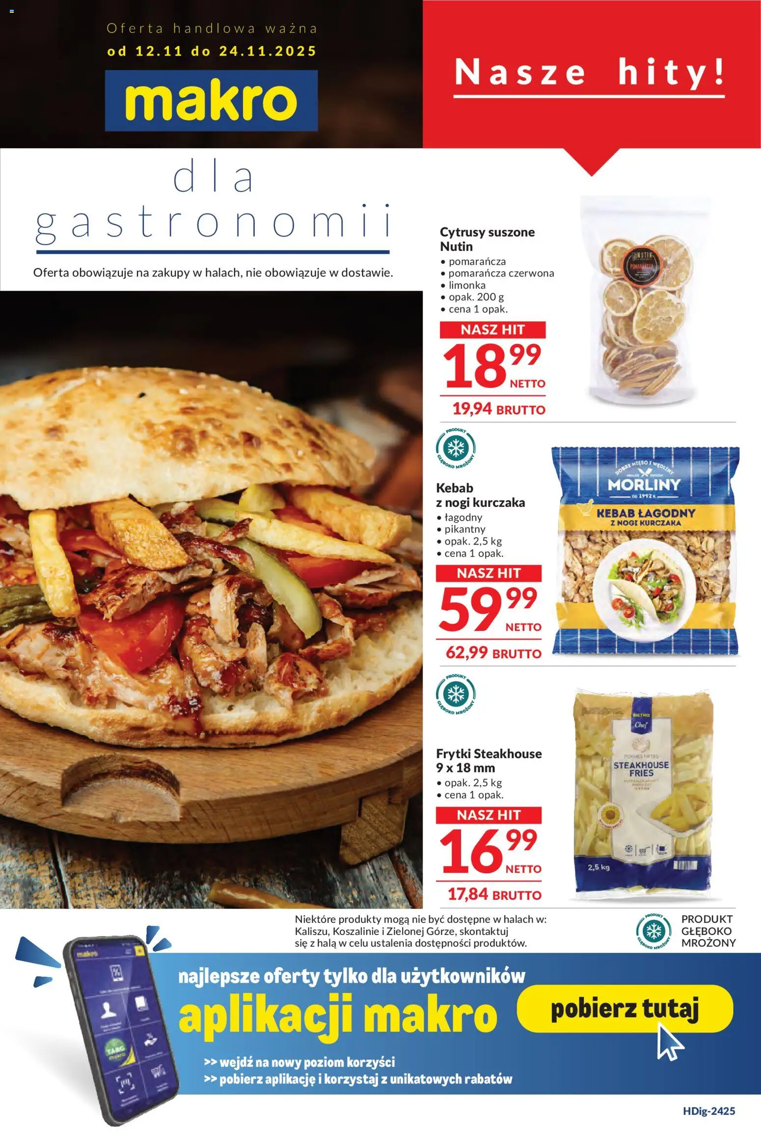 Makro Gazetka - Oferta dla gastronomii od 12.11.2025 | Strona: 1 | Produkty: Limonka, Kebab, Frytki
