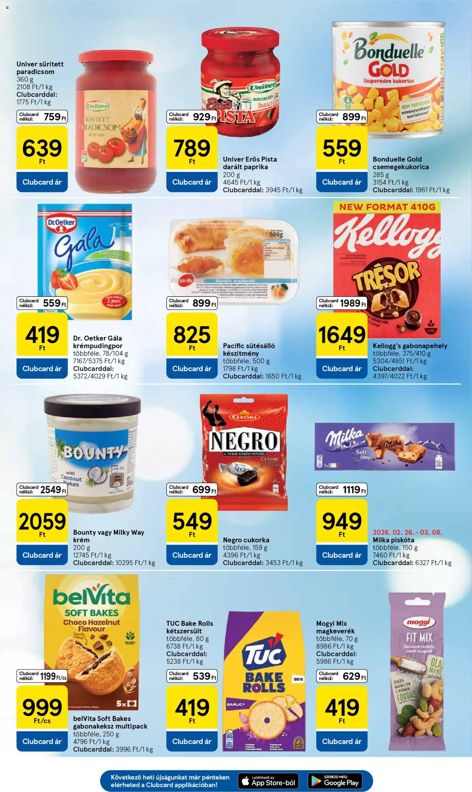 Tesco akciós ujság - amely érvényes a következő dátumtól: 05.03.2026 | Oldal: 25 | Termékek: Piskóta, Gabonapehely, Kétszersült, Paradicsom