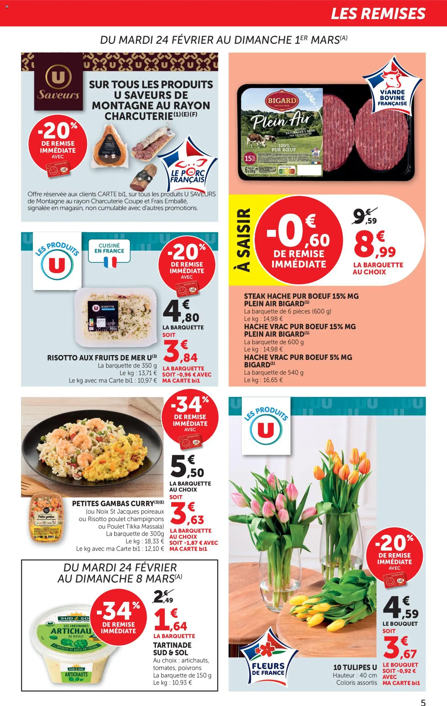 {H1} | Page: 5 | Produits: Fruits de mer, Viande, Porc, Noix