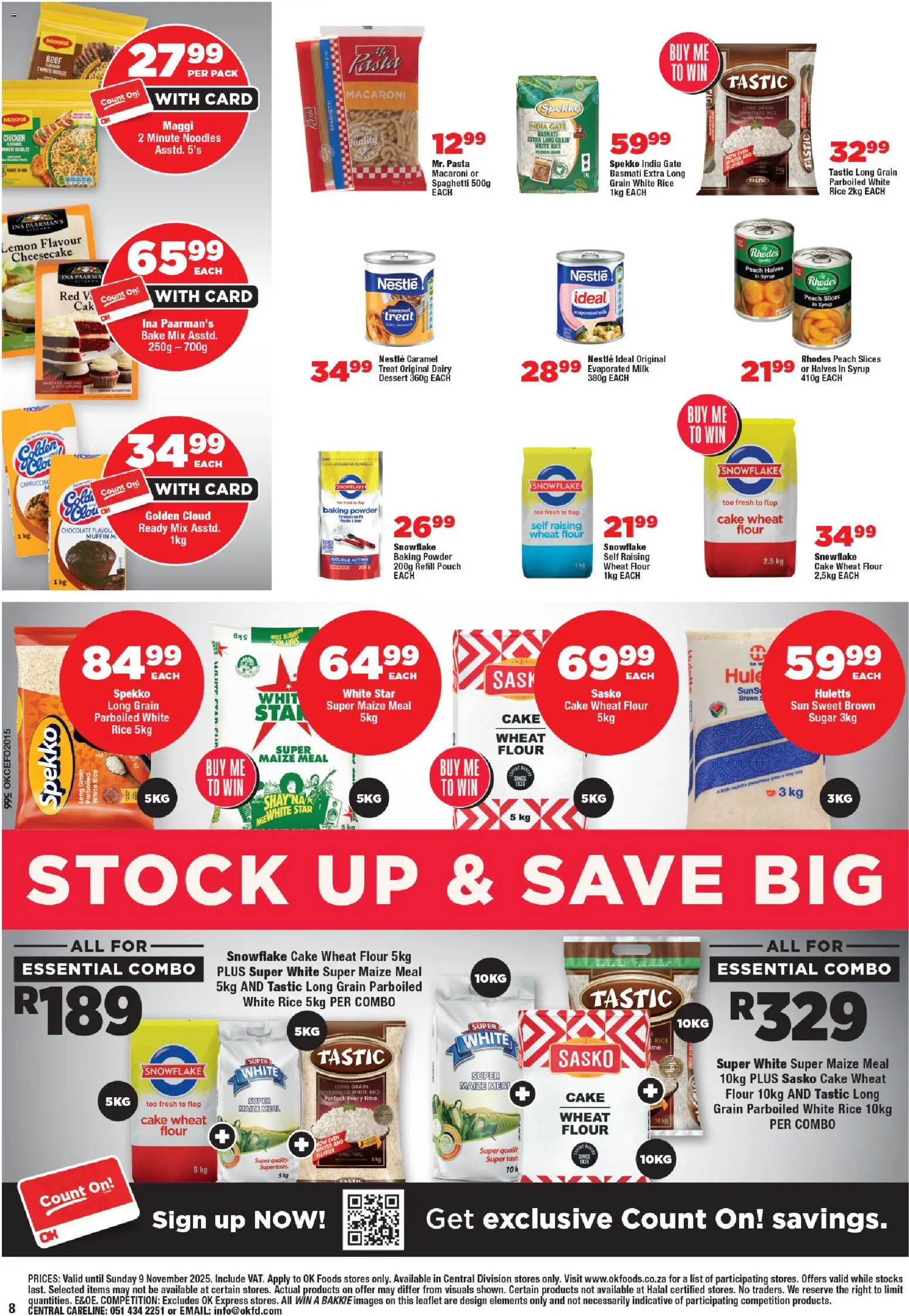 New OK Foods catalogue – valid from 24.10.2025 | Page: 8 | Products: Cake, Milk, Stock, Syrup