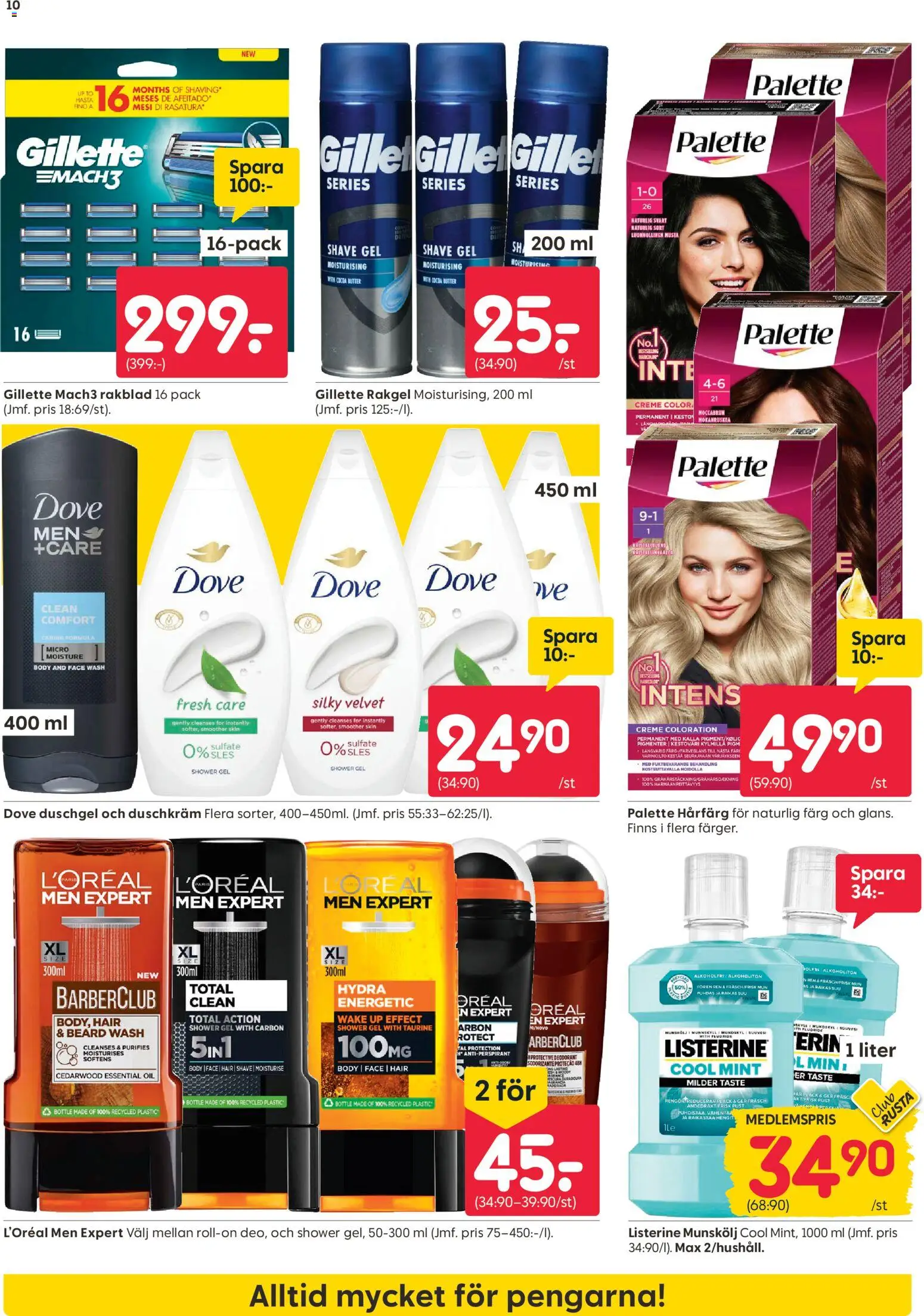 Rusta reklamblad aktuell från 26.01.2026 | Sida: 10 | Produkter: Munskölj, Deodorant, Antiperspirant, Duschkräm