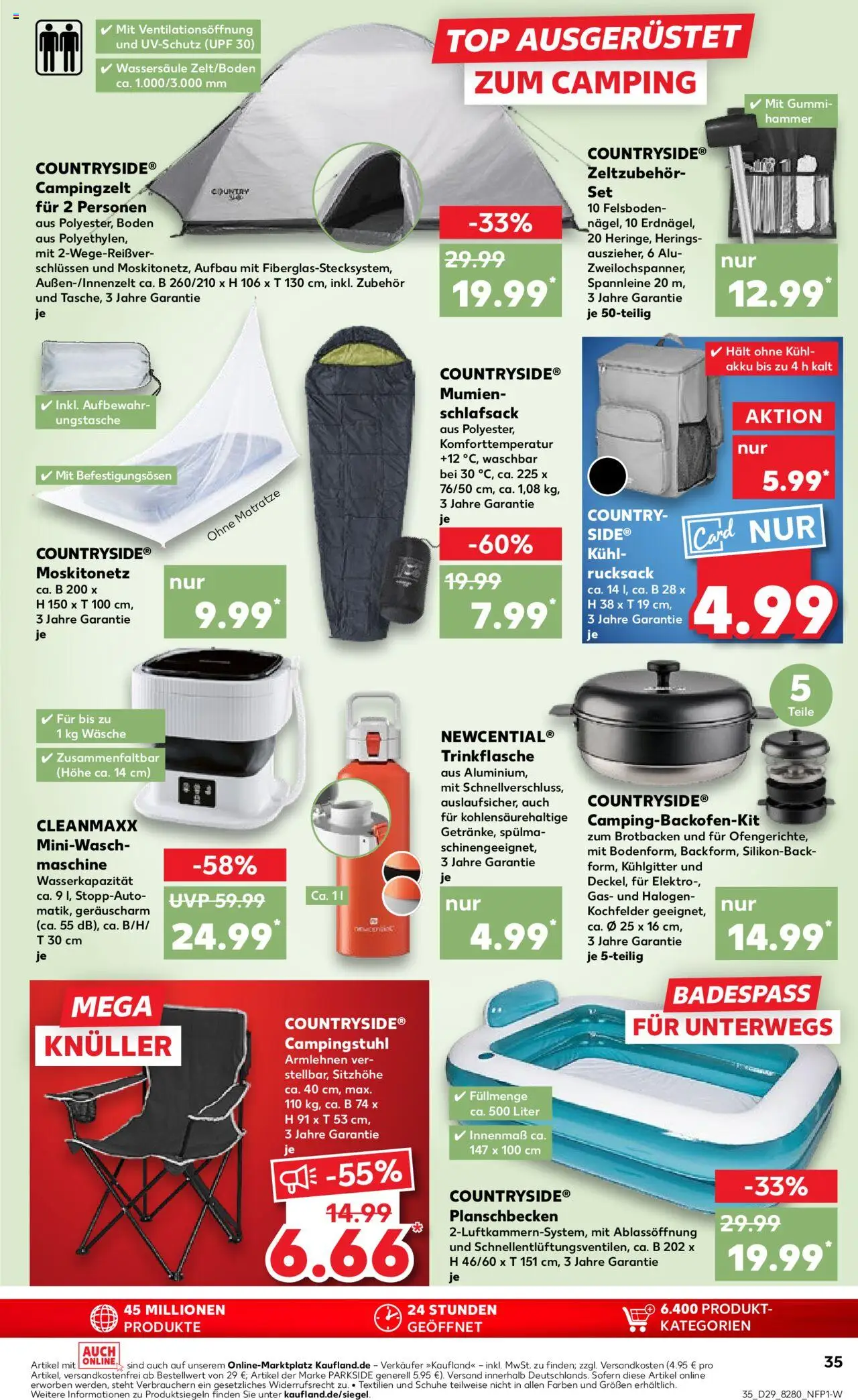 Kaufland prospekt Kiel	 - gültig ab dem 17.07.2025 | Seite: 35 | Produkte: Top, Matratze, Schlafsack, Rucksack