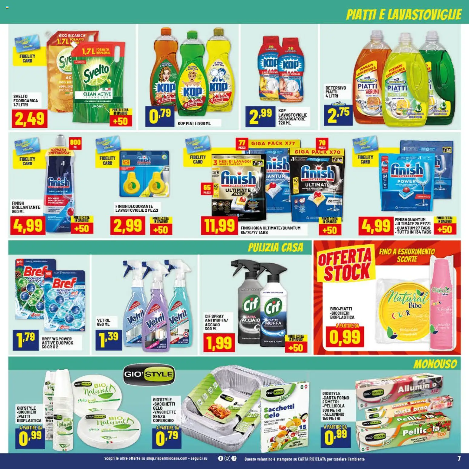 Volantino RisparmioCasa del 23.04.2026 | Pagina: 7 | Prodotti: Limone, Freezer, Alluminio, WC