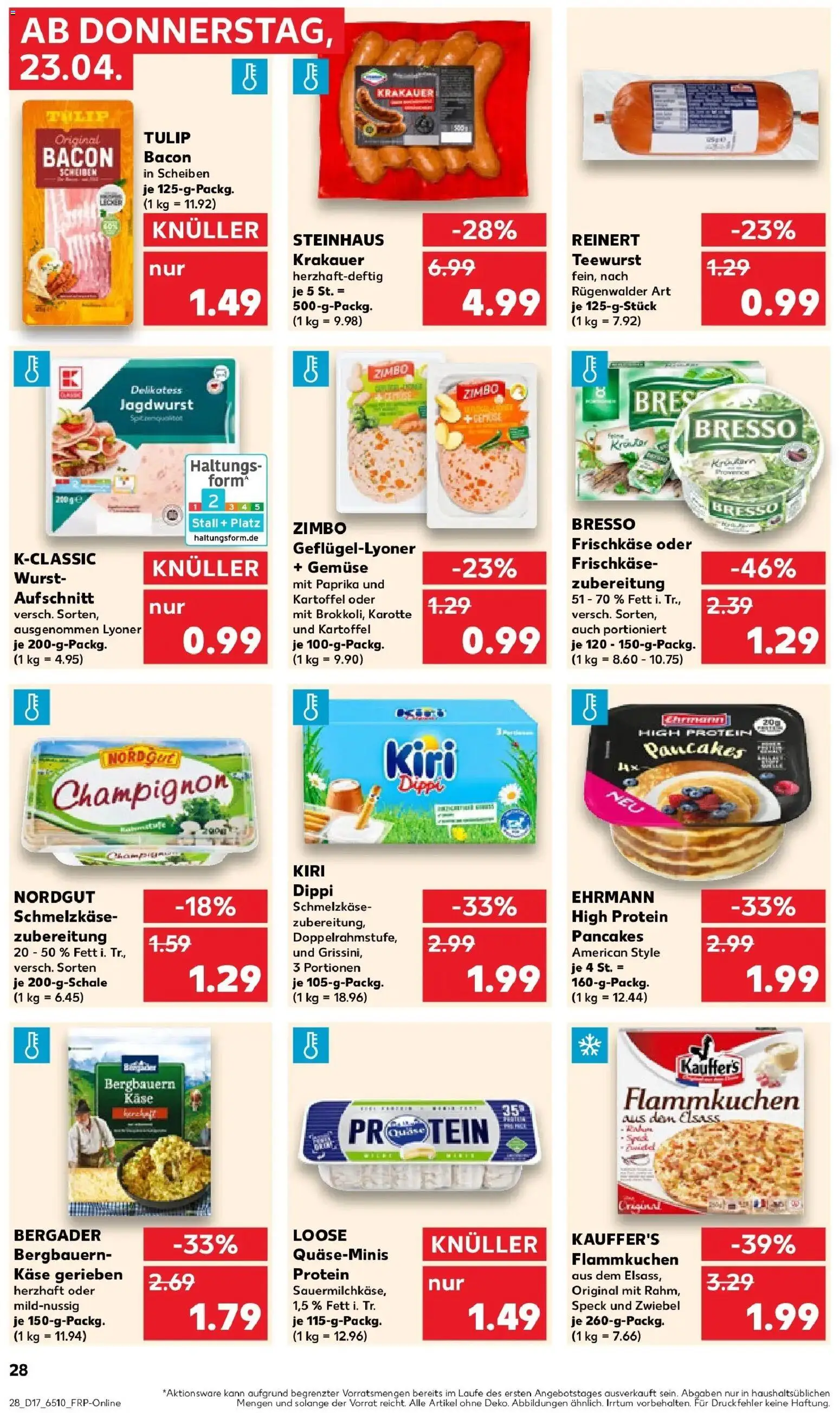 Kaufland Prospekt Straelen	 – gültig ab 23.04.2026 | Seite: 28 | Produkte: Bresso, Gemüse, Paprika, Wurst