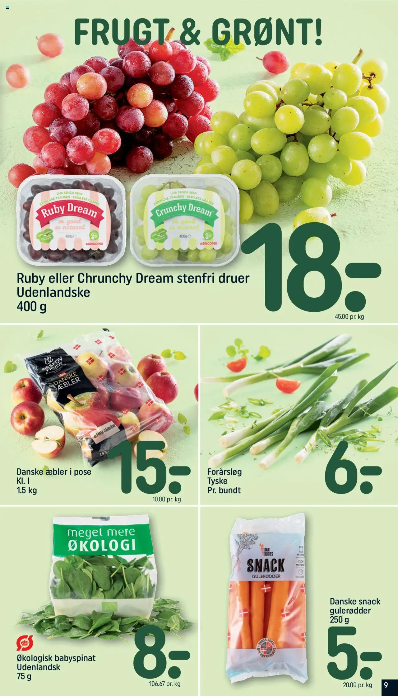Rema 1000 tilbudsavis – gyldig fra 12.10.2025 | Side: 9 | Produkter: Æbler, Gulerødder, Forårsløg, Is
