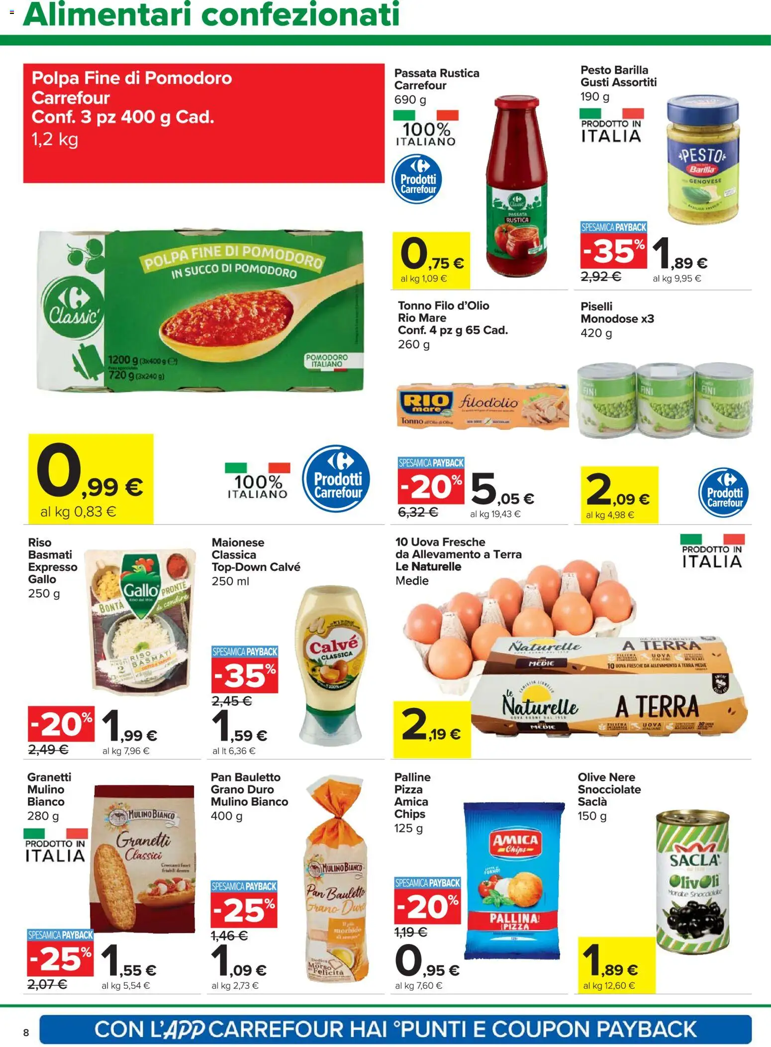 Volantino Carrefour del 06.11.2025 | Pagina: 8 | Prodotti: Succo, Pesto, Piselli, Tonno