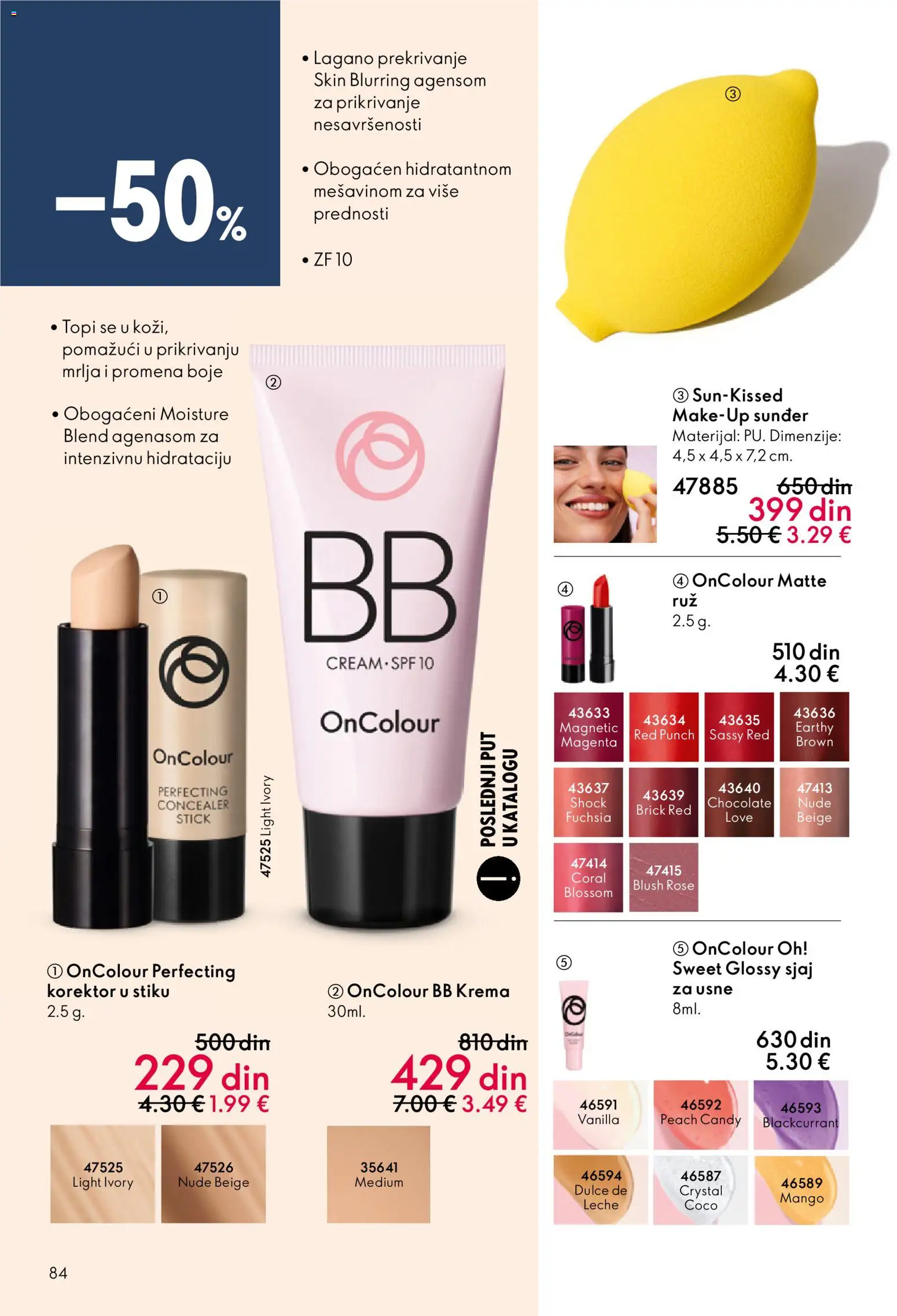 Oriflame katalog - važi od 10.12.2025 | Strana: 84 | Proizvode: Korektor, BB krema, Krema, Candy