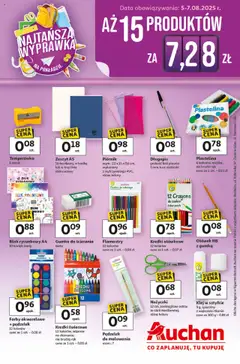 Pogląd oferty "Auchan Gazetka - Najtańsza Wyprawka Szkolna Hipermarket" - ważna od 05.08.2025