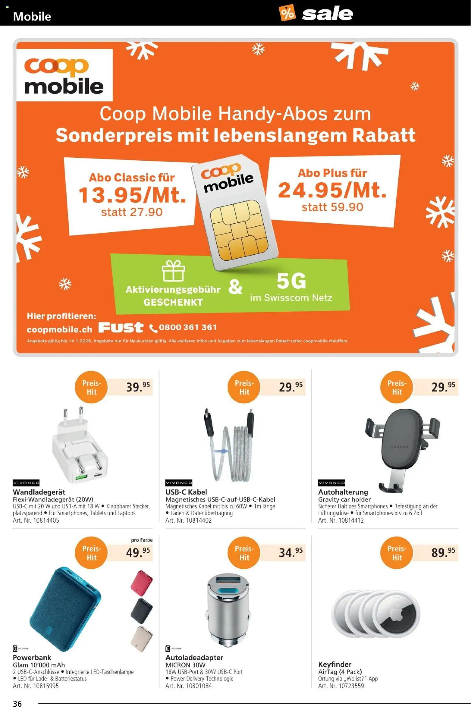 Fust Aktionen – gültig ab 25.12.2025 | Seite: 36 | Produkte: Kabel, Powerbank