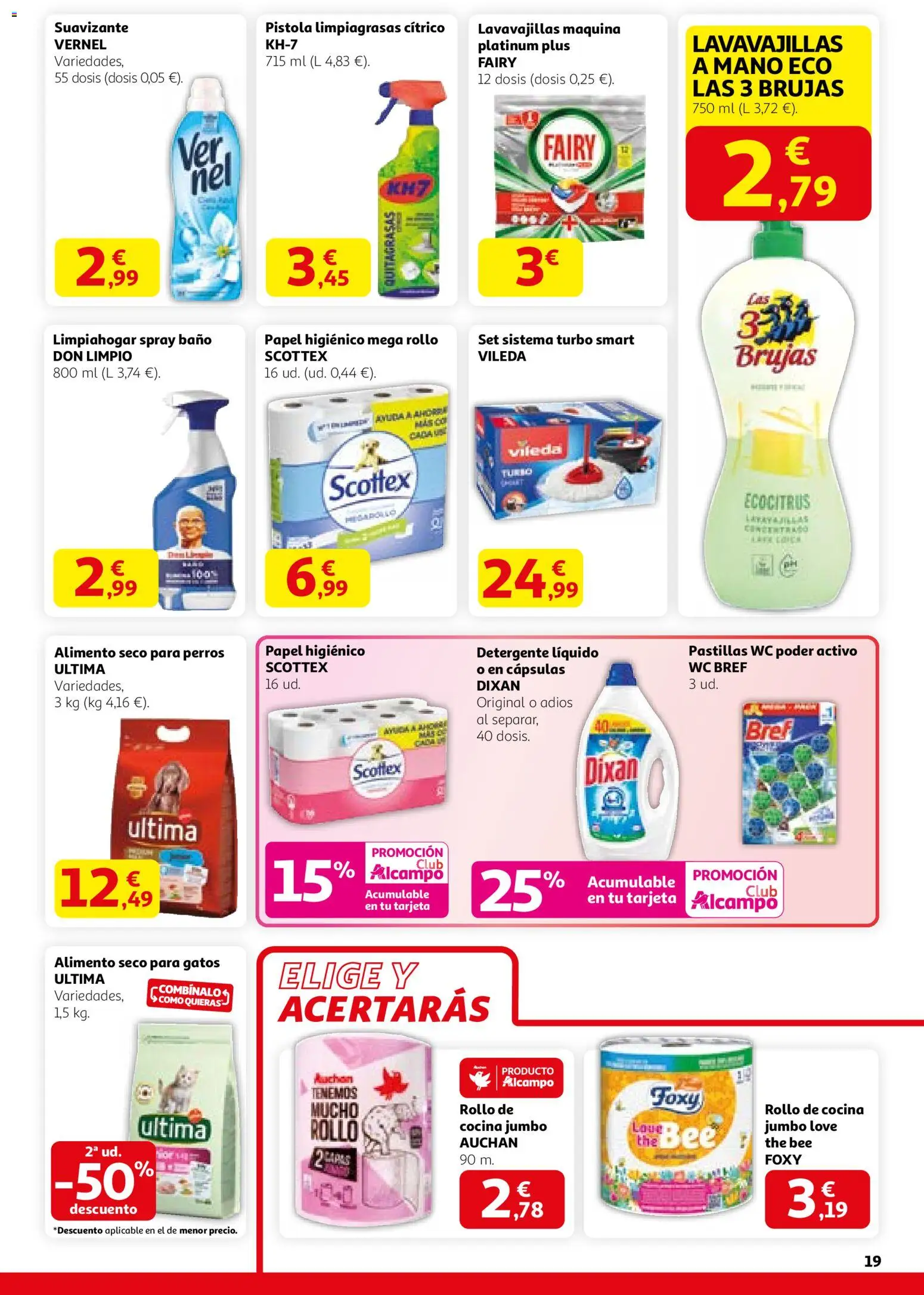 Alcampo - HG Nacional  │ válido desde el 29.01.2026 | Página: 19 | Productos: Detergente, Suavizante, Lavavajillas, Baño