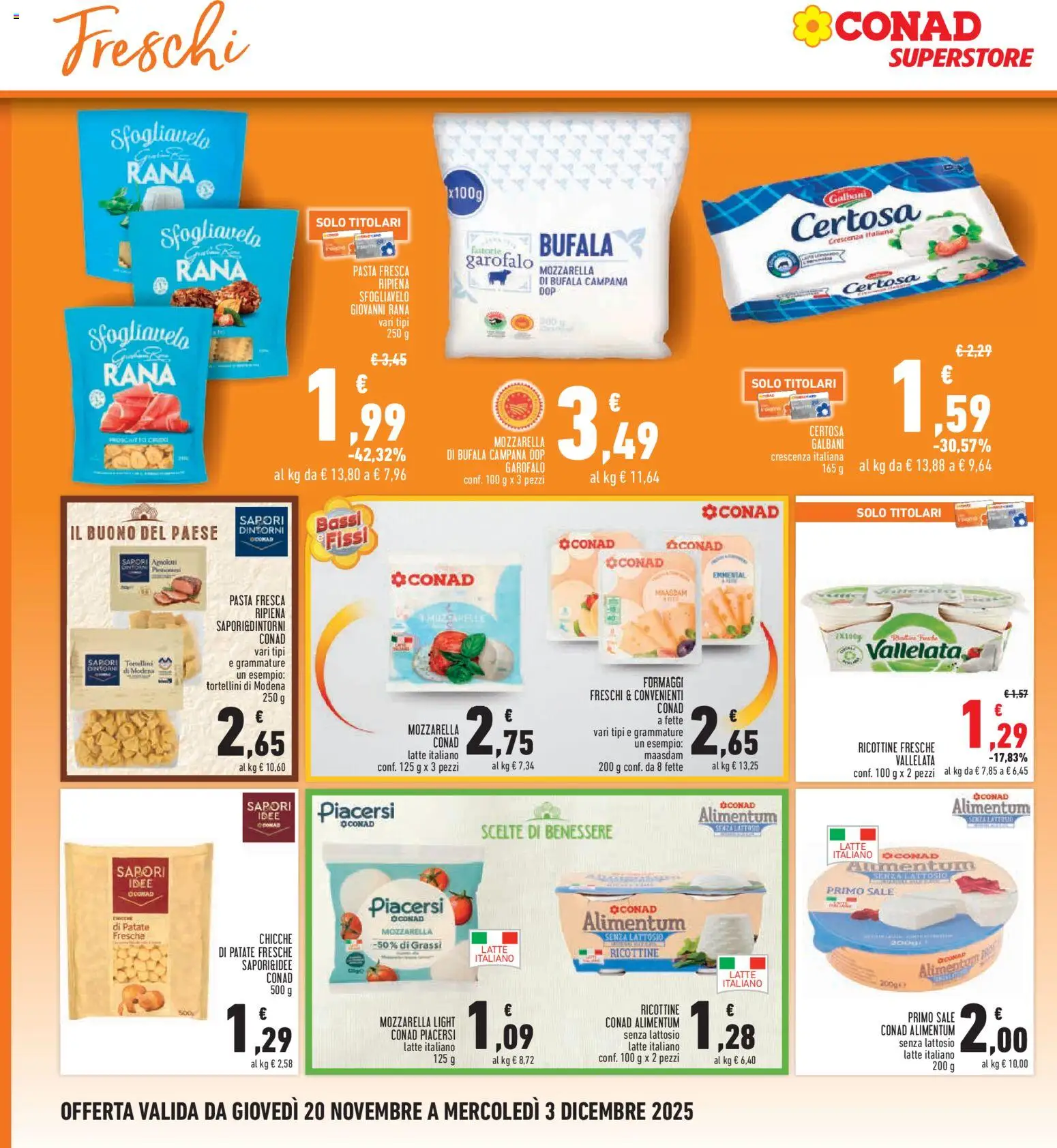 Volantino Conad del 20.11.2025 | Pagina: 14 | Prodotti: Patate, Ricotta, Gnocchi, Crescenza