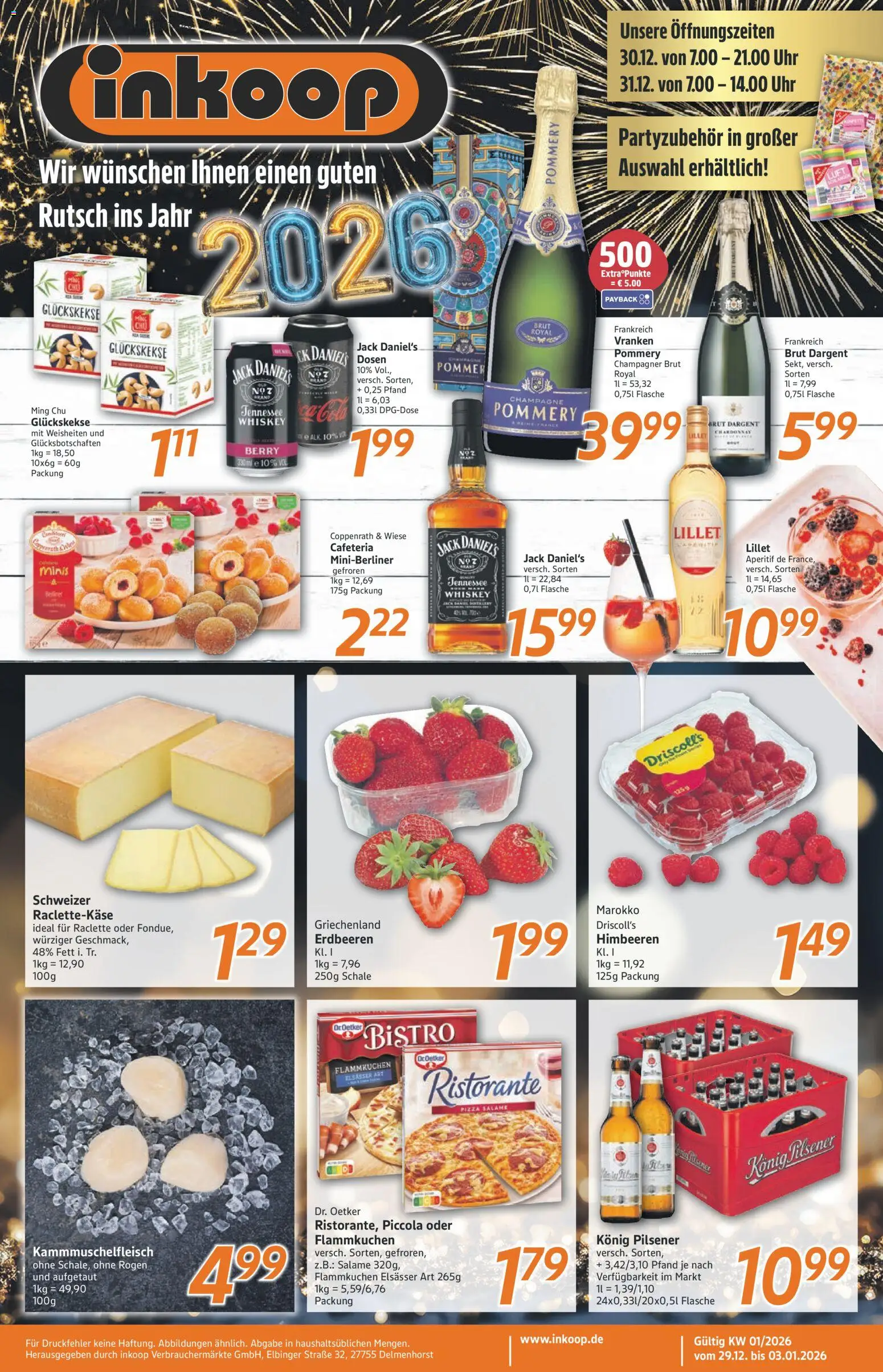 Inkoop Prospekt – gültig ab 29.12.2025 | Seite: 1 | Produkte: Ristorante, Pizza, Erdbeeren, Whiskey