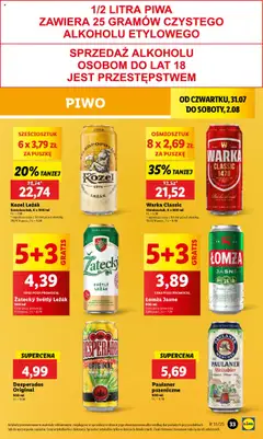 Lidl Gazetka od 31.07.2025 | Strona: 47 | Produkty: Leżak, Warka, Piwo