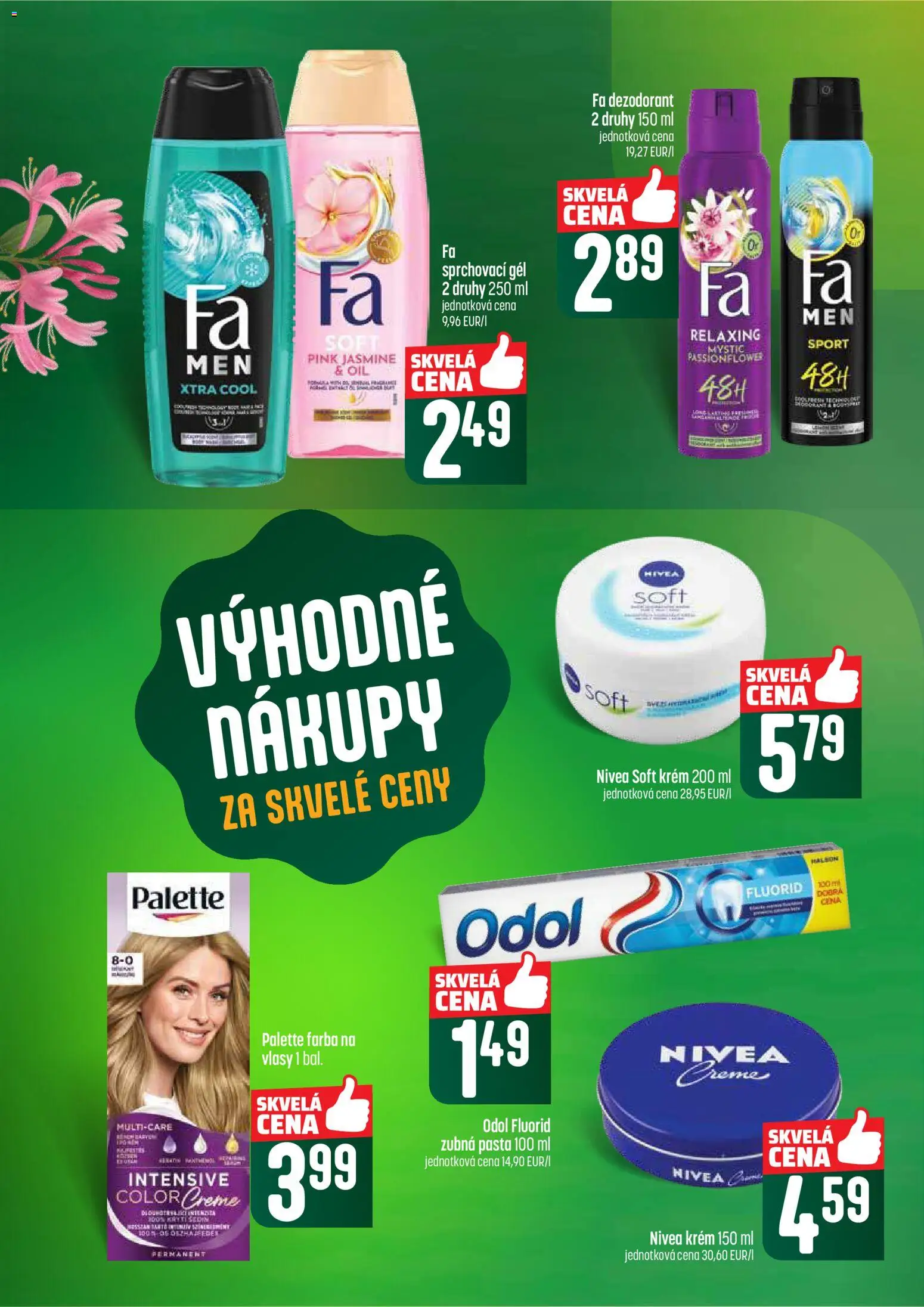 Nové COOP Jednota akcie – leták je platný od 09.04.2026 | Strana: 54 | Produkty: Farba na vlasy, Dezodorant, Zubná pasta, Krém