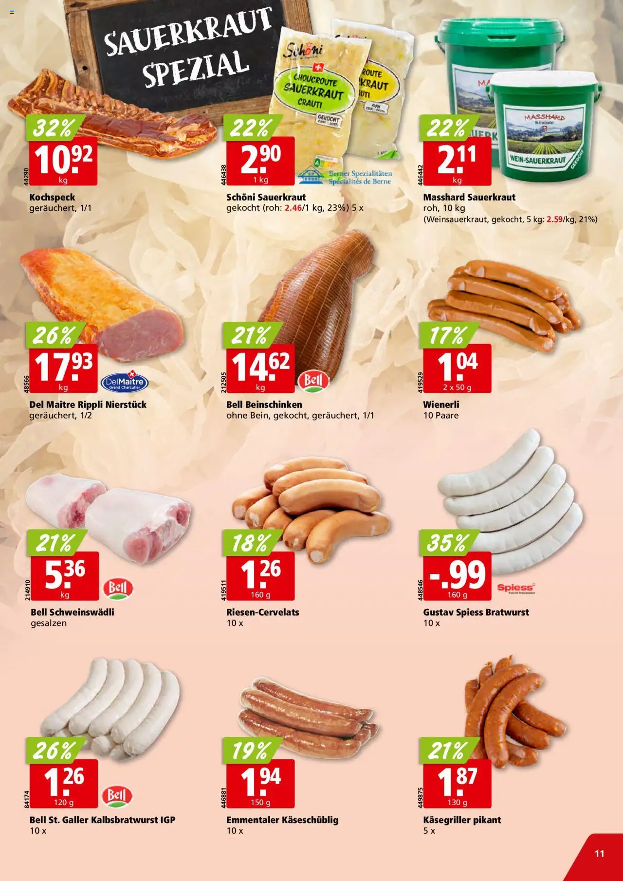 Aligro Aktionen Schlieren, Gossau SG, Frauenfeld, Rapperswil-Jona, Sargans, Bern, Brüttisellen, Pratteln, Emmen, Spreitenbach – gültig ab 15.09.2025 | Seite: 11 | Produkte: Kraut