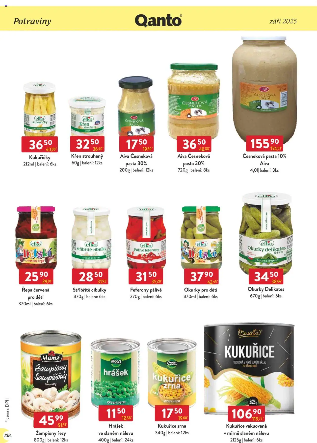 Astur & Qanto leták - Velkoobchod 09/2025 od 01.09.2025 | Strana: 138 | Produkty: Křen, Červená řepa, Hrášek, Potraviny