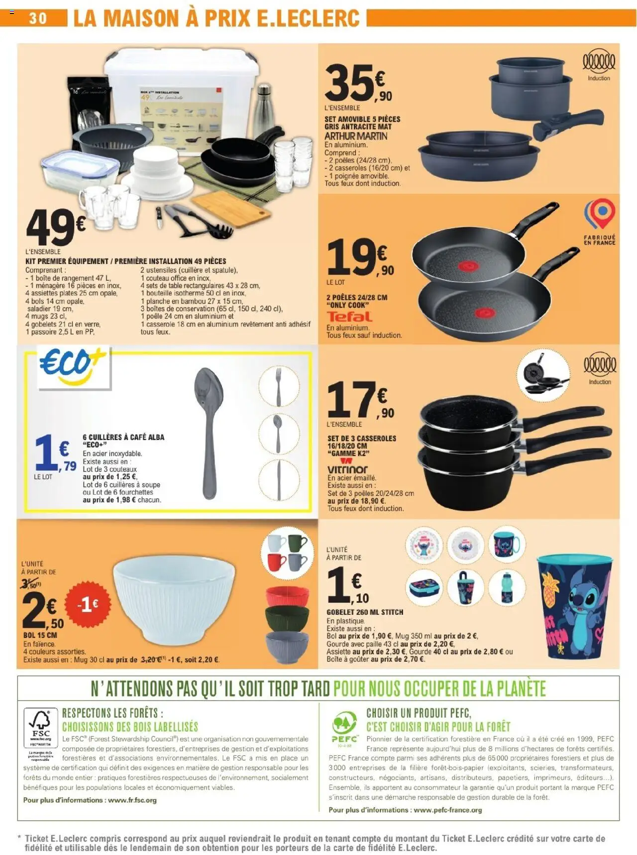  | Page: 30 | Produits: Couteau, Casseroles, Gourde, Boîte de rangement