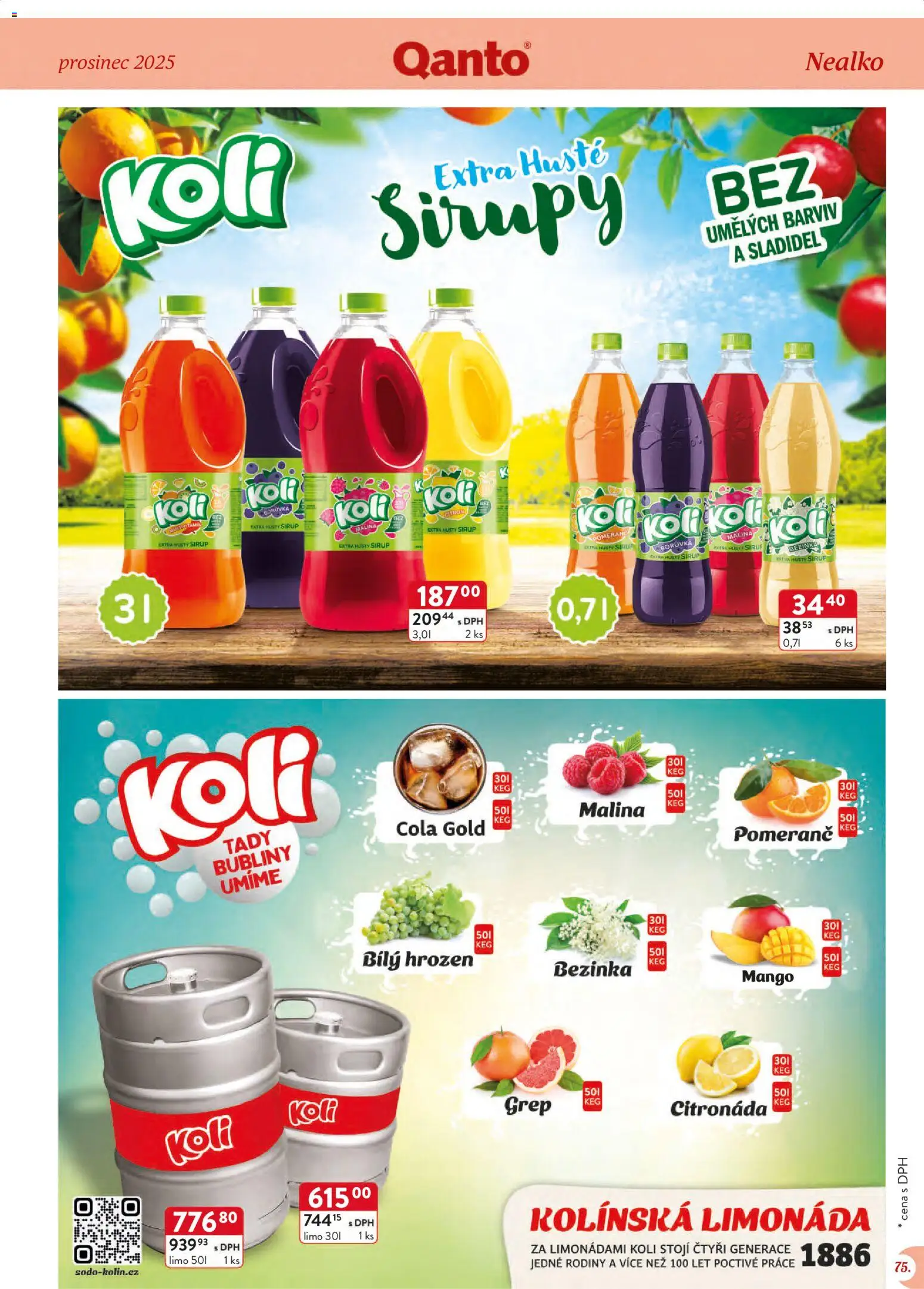 Astur & Qanto leták - Velkoobchod 12/2025 od 01.12.2025 | Strana: 75 | Produkty: Mango, Limonáda, Grep, Cola