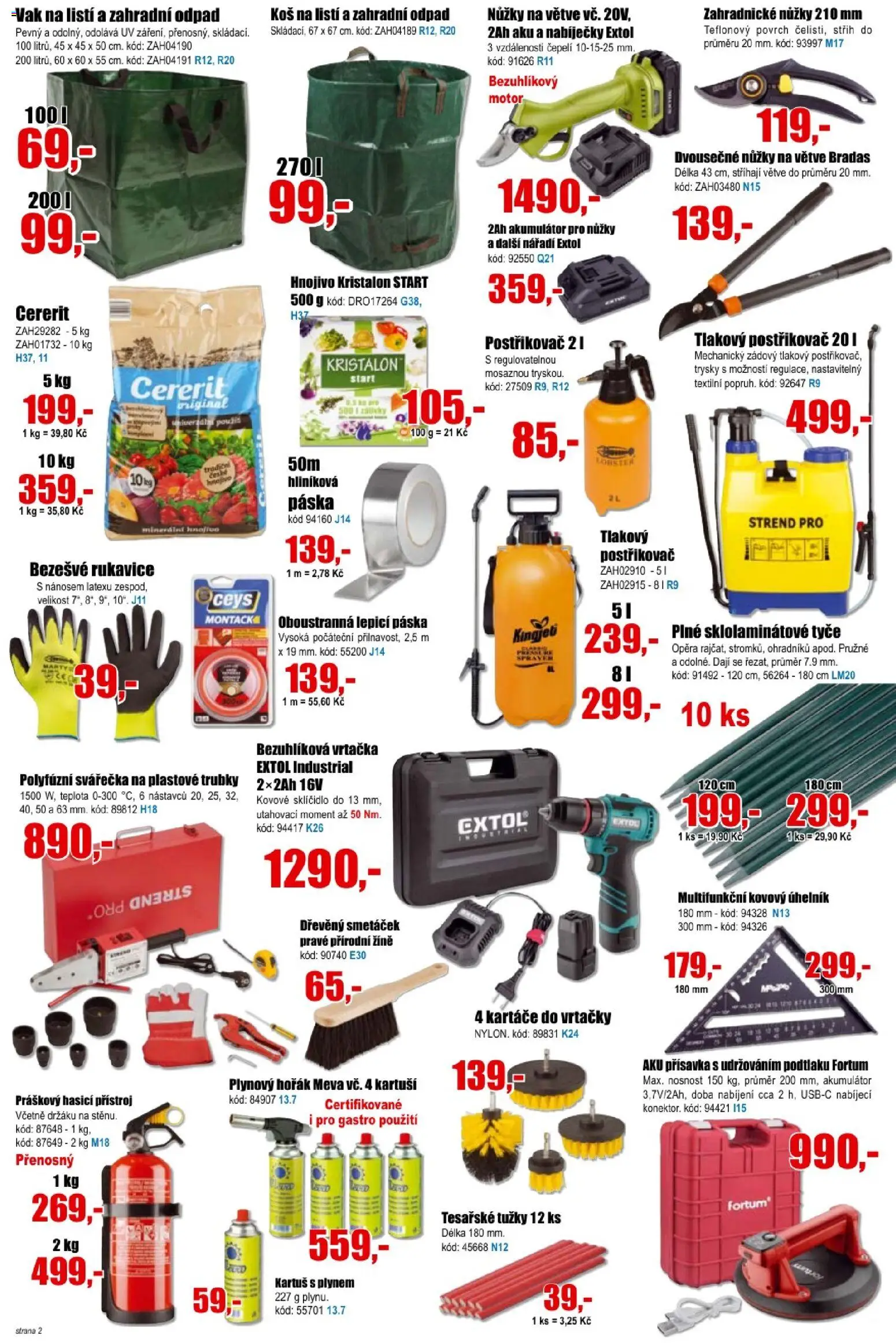Eva supermarket leták od 25.02.2026 | Strana: 2 | Produkty: Nůžky, Plynový hořák, Hnojivo, Vrtačka