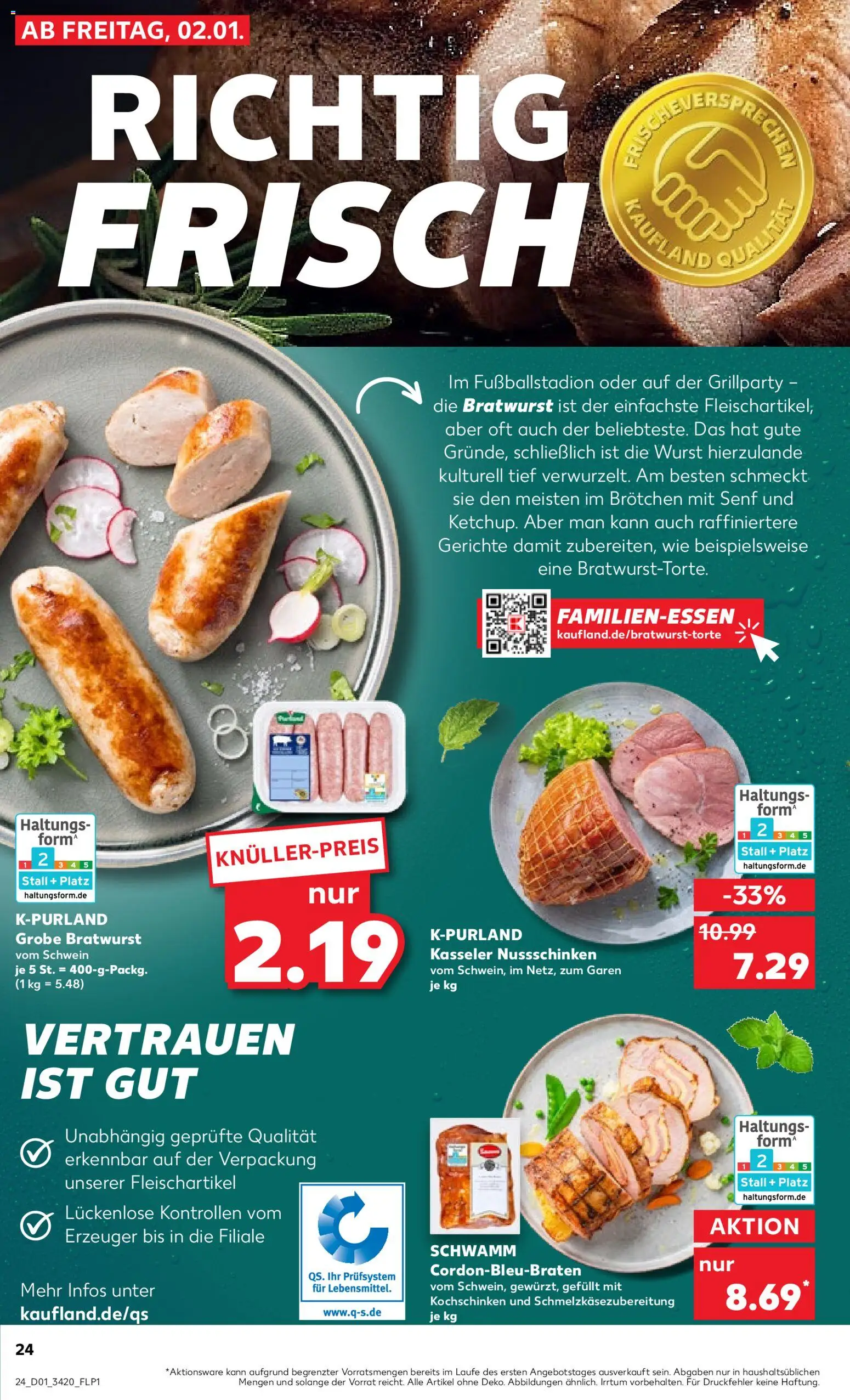 Kaufland prospekt Berlin	 – gültig ab 02.01.2026 | Seite: 24 | Produkte: Bratwurst, Wurst