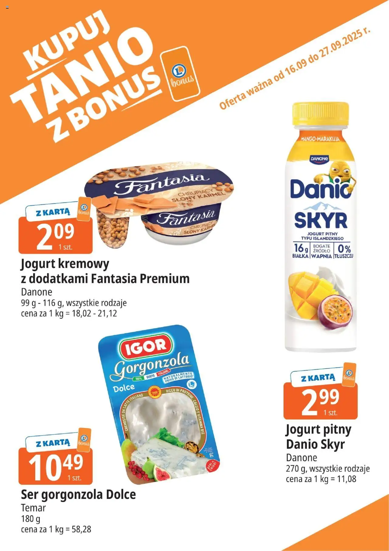 E.Leclerc Gazetka - Elbląg kupony dodatkowe od 16.09.2025 | Strona: 6 | Produkty: Ser, Jogurt, Ser gorgonzola, Gorgonzola