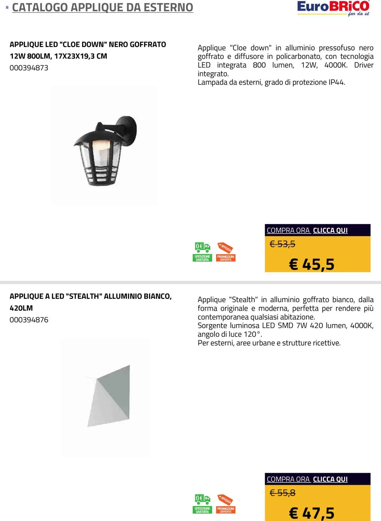 Volantino Eurobrico del 23.07.2025 | Pagina: 33 | Prodotti: Alluminio, Lampada