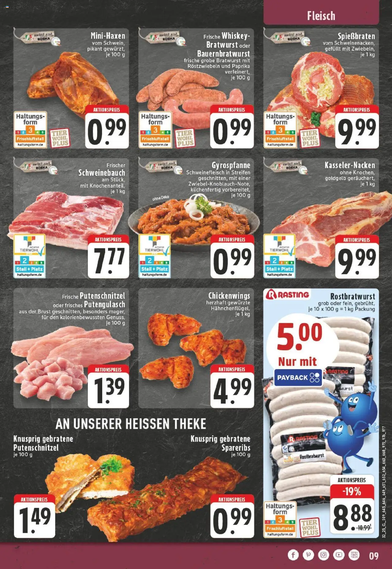 Edeka prospekt Düsseldorf - Bilk	 - gültig ab dem 03.08.2025 | Seite: 9 | Produkte: Schweinebauch, Paprika, Fleisch, Whiskey