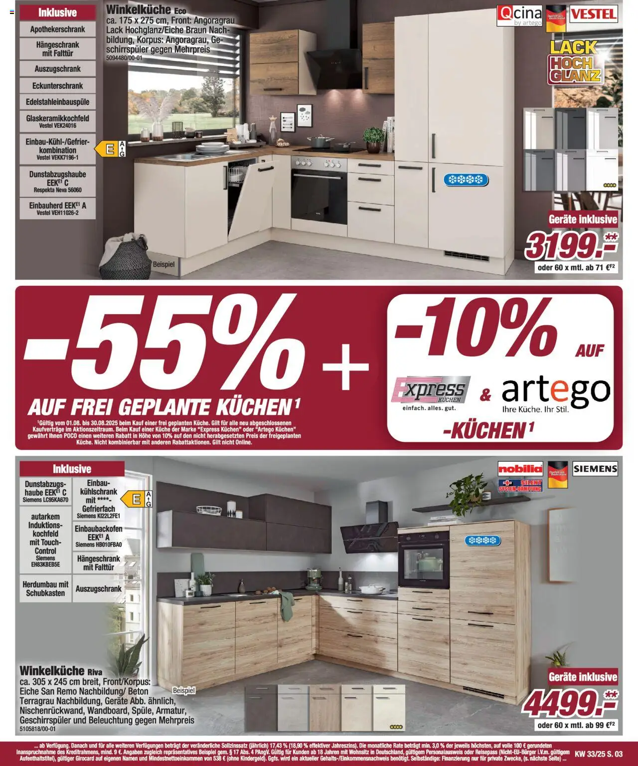 Poco Prospekt 	 - gültig ab dem 09.08.2025 | Seite: 3 | Produkte: Siemens, Kühlschrank, Hängeschrank, Kuchen