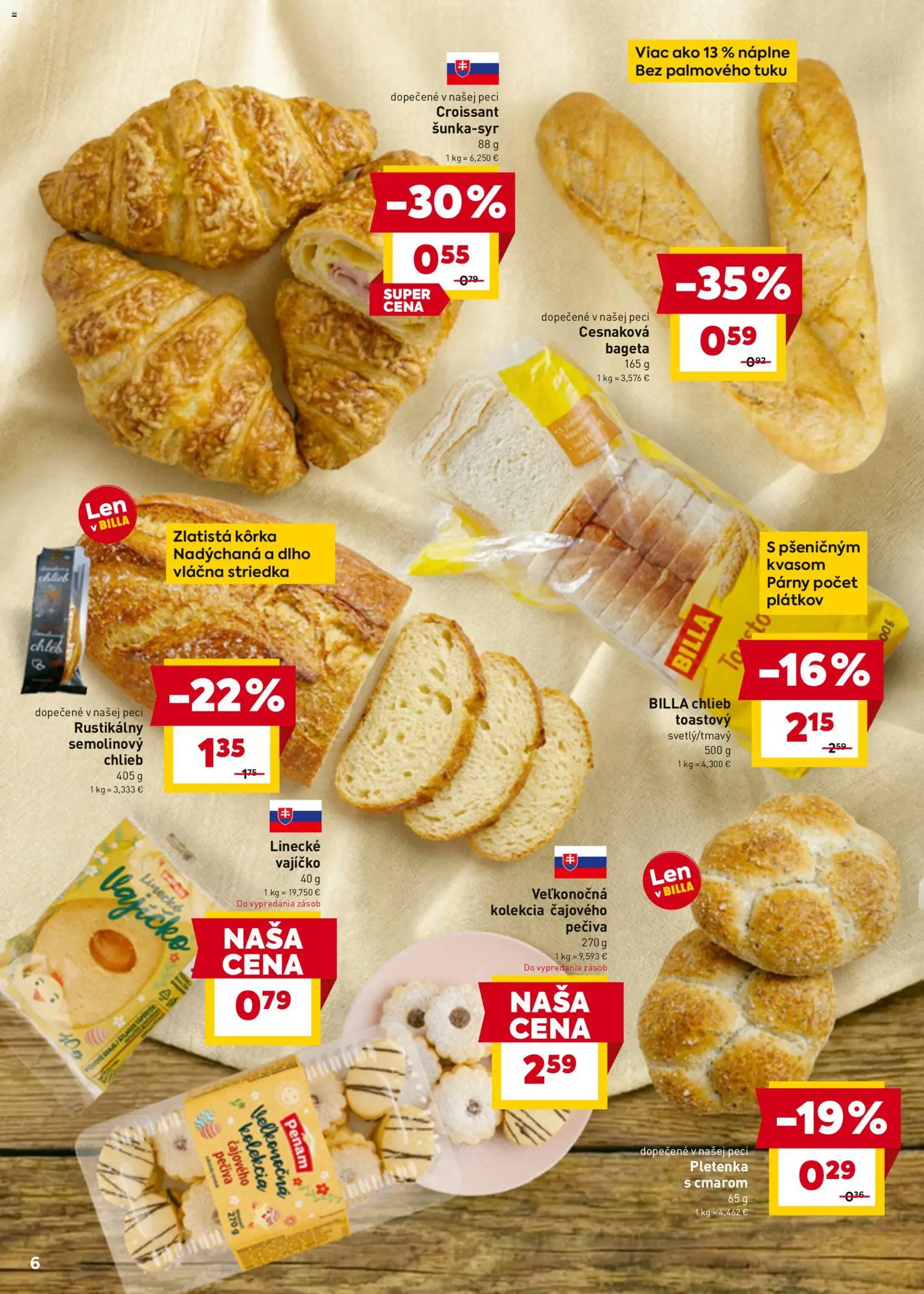 Nové Billa akcie – leták je platný od 25.03.2026 | Strana: 8 | Produkty: Chlieb, Croissant