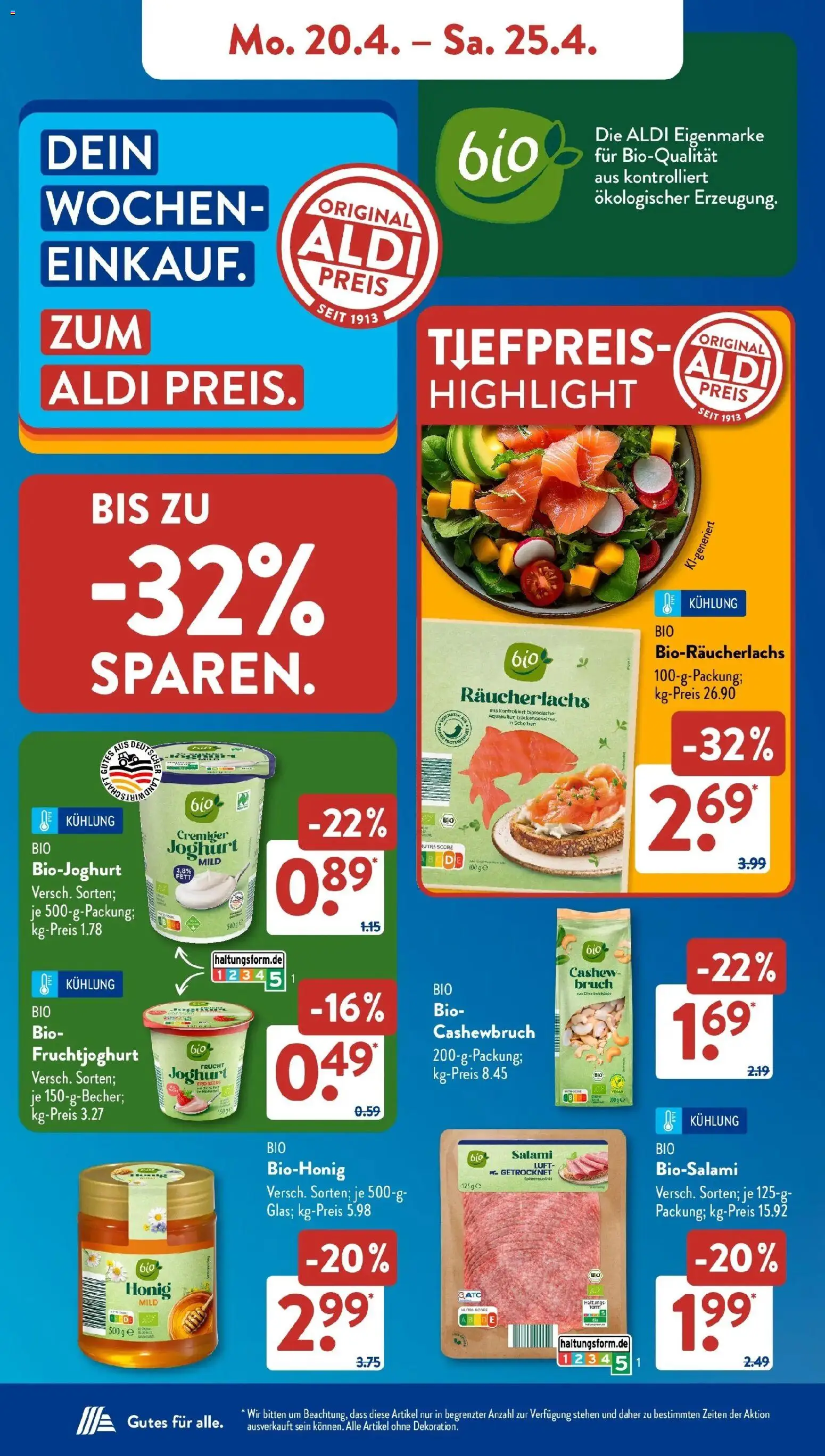 Aldi Süd Aktuelle Wochenangebote – gültig ab 20.04.2026 | Seite: 6 | Produkte: Joghurt, Fruchtjoghurt, Räucherlachs, Salami