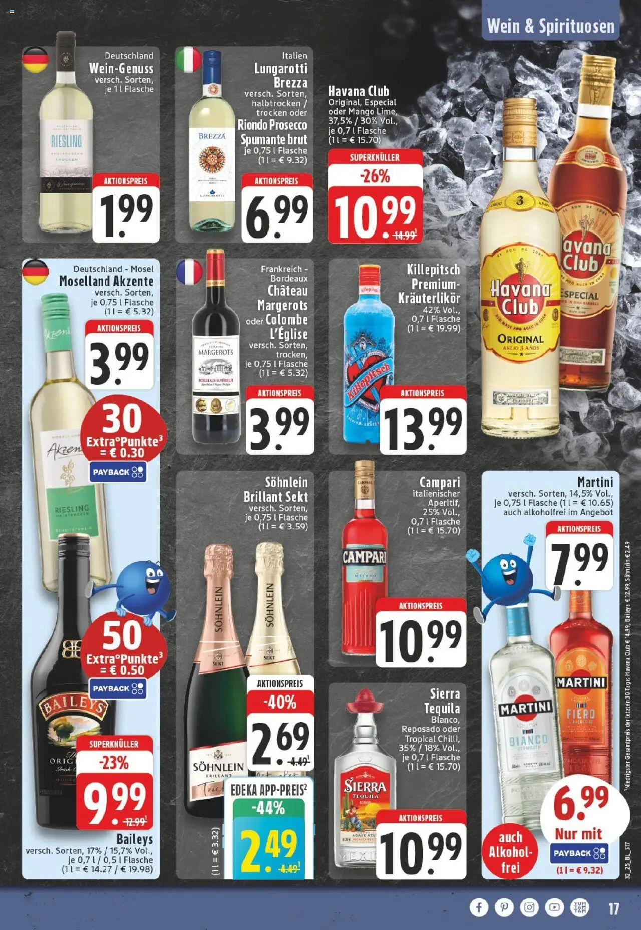 Edeka prospekt Neuss-Meertal	 - gültig ab dem 03.08.2025 | Seite: 17 | Produkte: Havana club, Sekt, Campari, Baileys