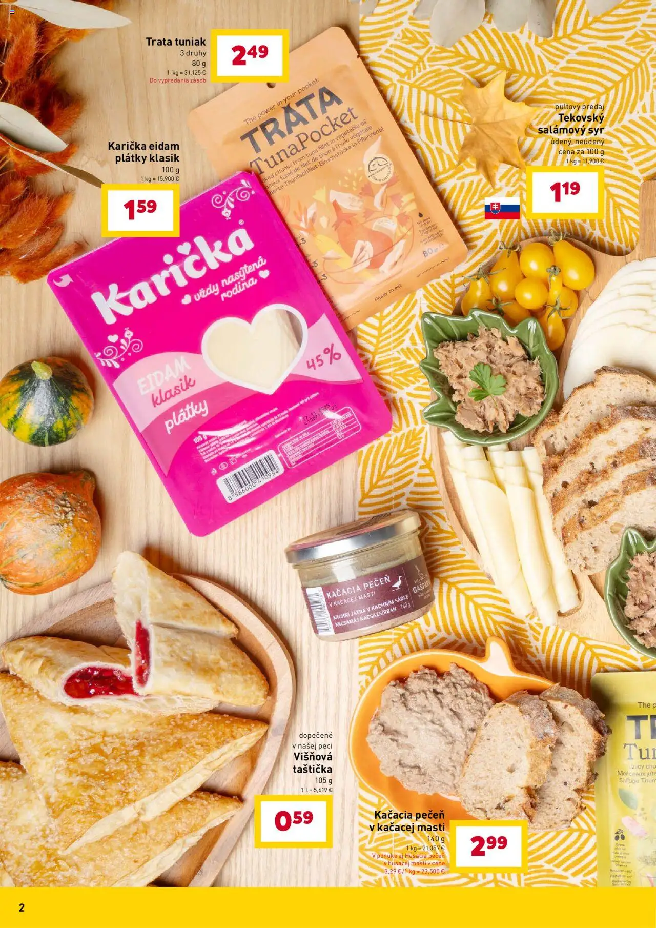 Nové Billa akcie – leták je platný od 10.09.2025 | Strana: 2 | Produkty: Syr, Tuniak, Eidam