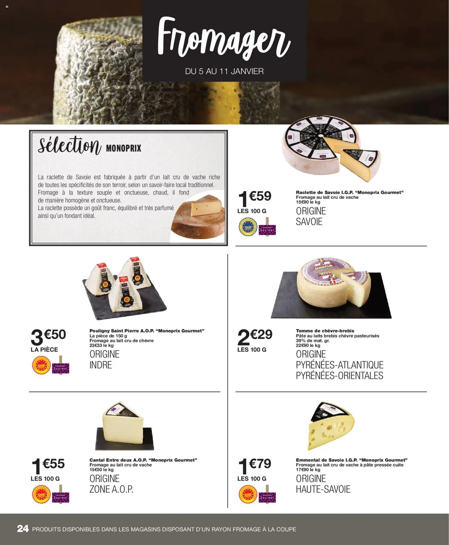 {H1} | Page: 24 | Produits: Emmental, Raclette, Lait, Fromage