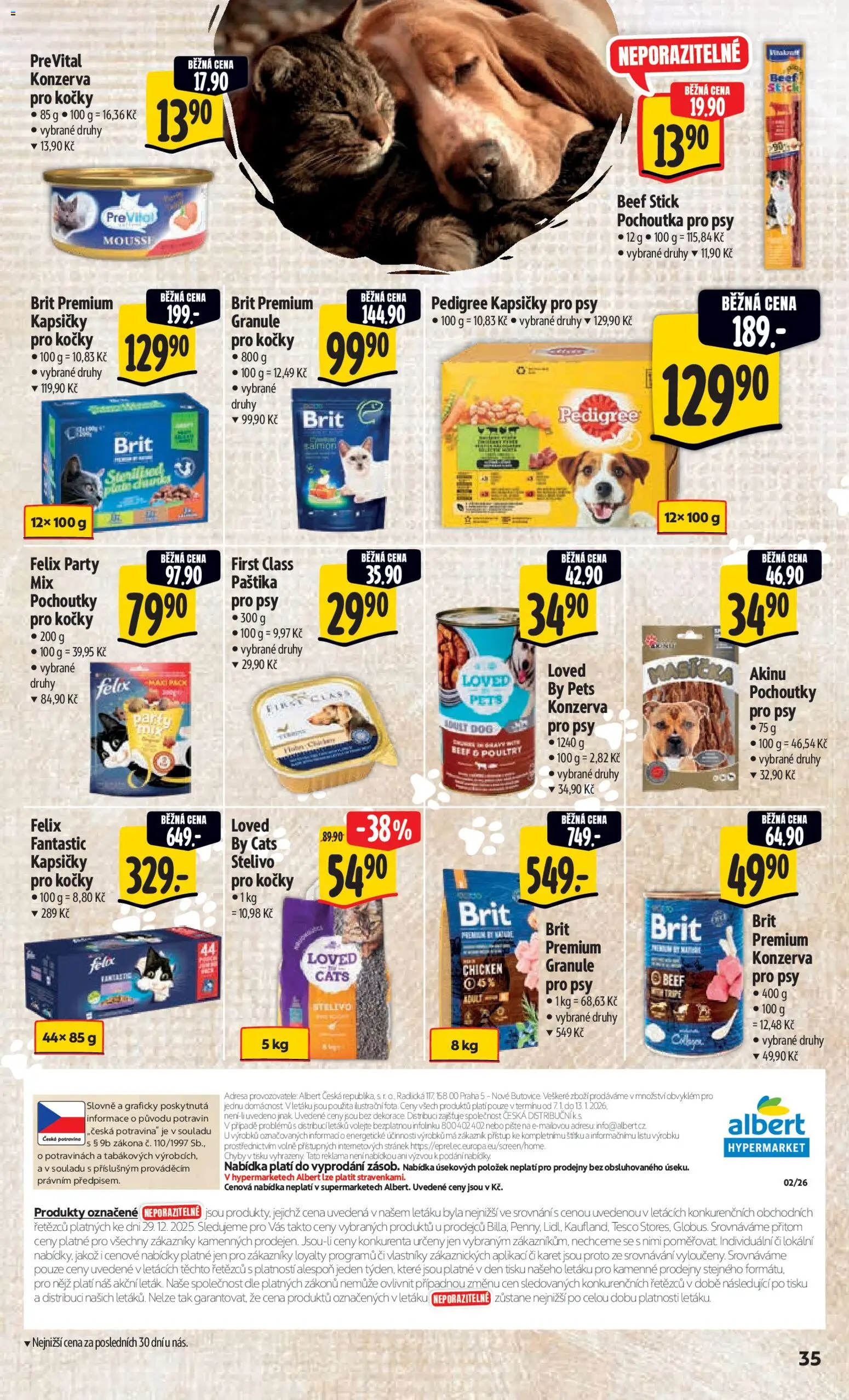 Albert leták - Hypermarket od 07.01.2026 | Strana: 43 | Produkty: Felix, Granule, Pedigree, Stelivo