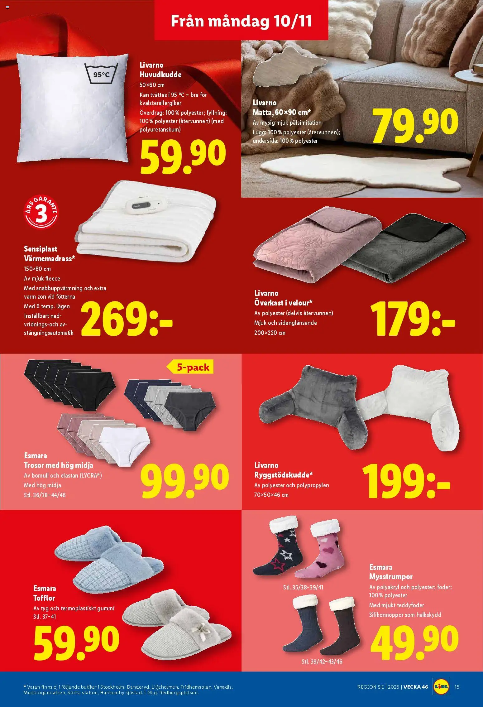Lidl reklamblad aktuell från 10.11.2025 | Sida: 17 | Produkter: Trosor, Tofflor