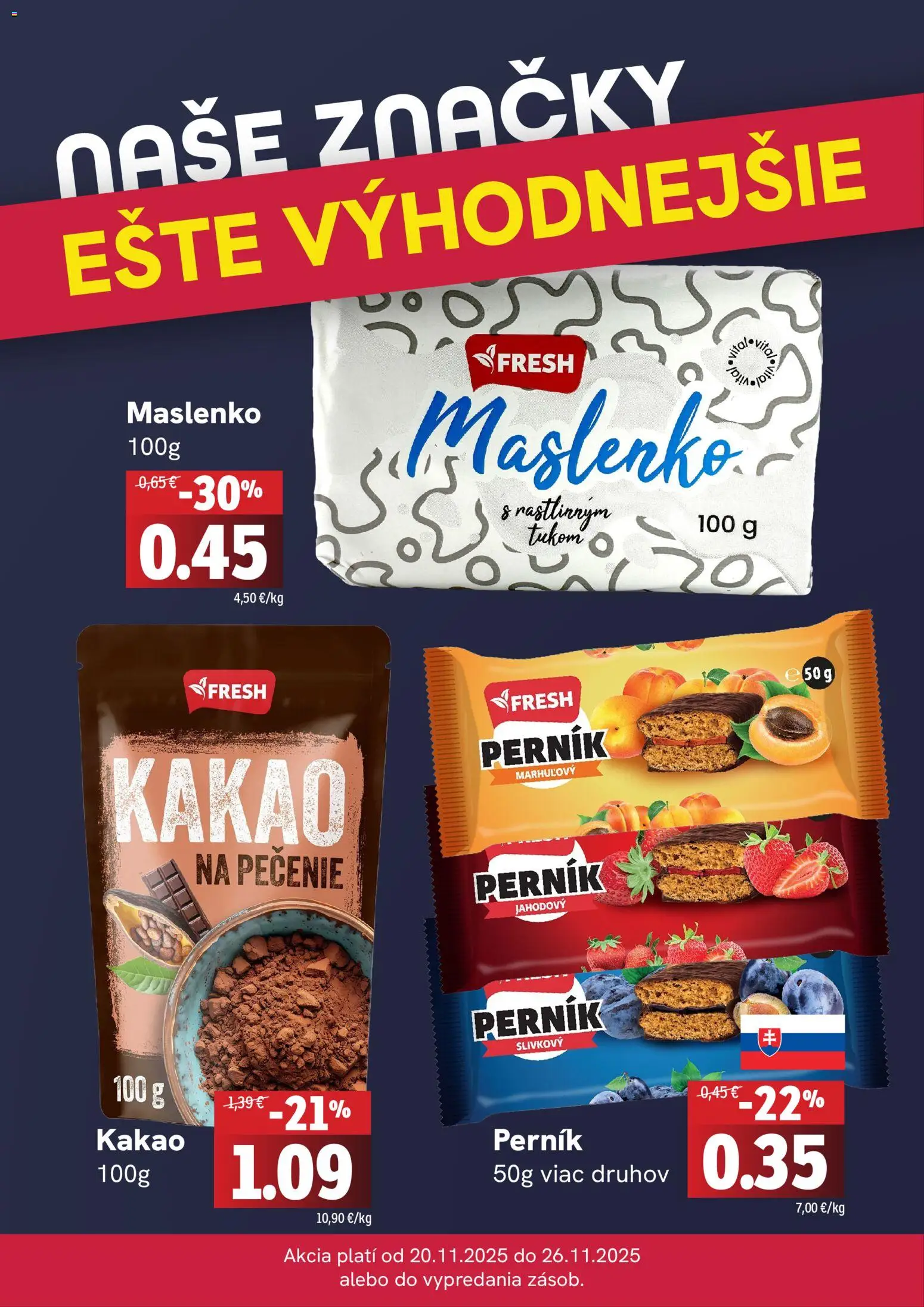Nové Fresh akcie – leták je platný od 20.11.2025 | Strana: 4 | Produkty: Kakao