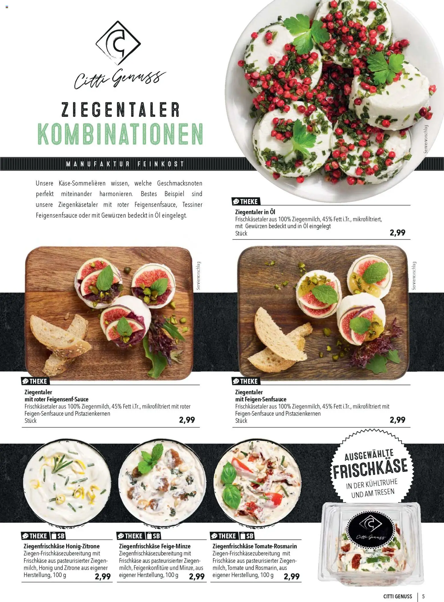 CITTI Markt CITTI Genuss – gültig ab 01.04.2026 | Seite: 5 | Produkte: Theke, Öl, Zitrone, Frischkase