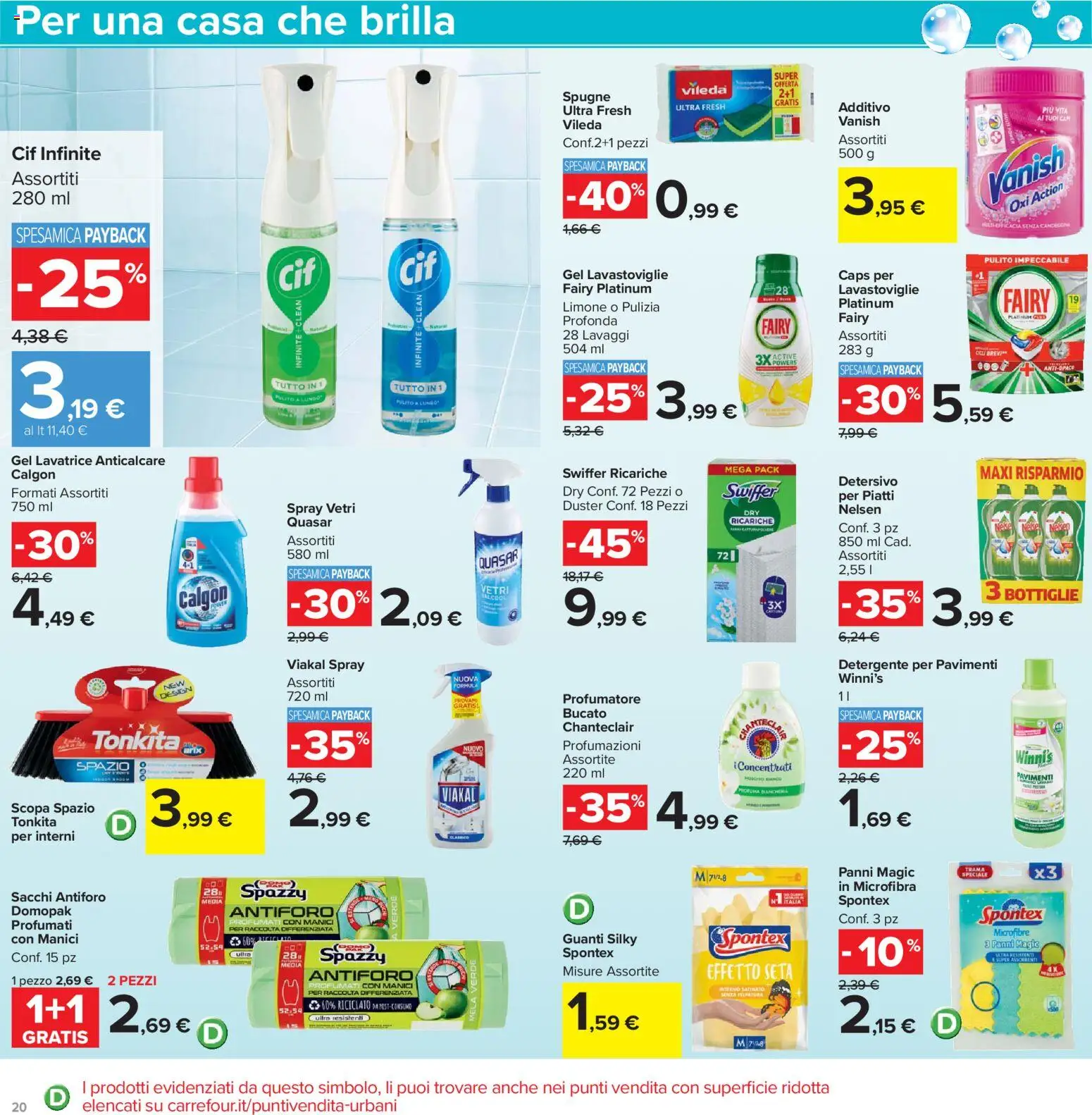 Volantino Carrefour del 17.02.2026 | Pagina: 20 | Prodotti: Limone, Guanti, Lavatrice, Scopa