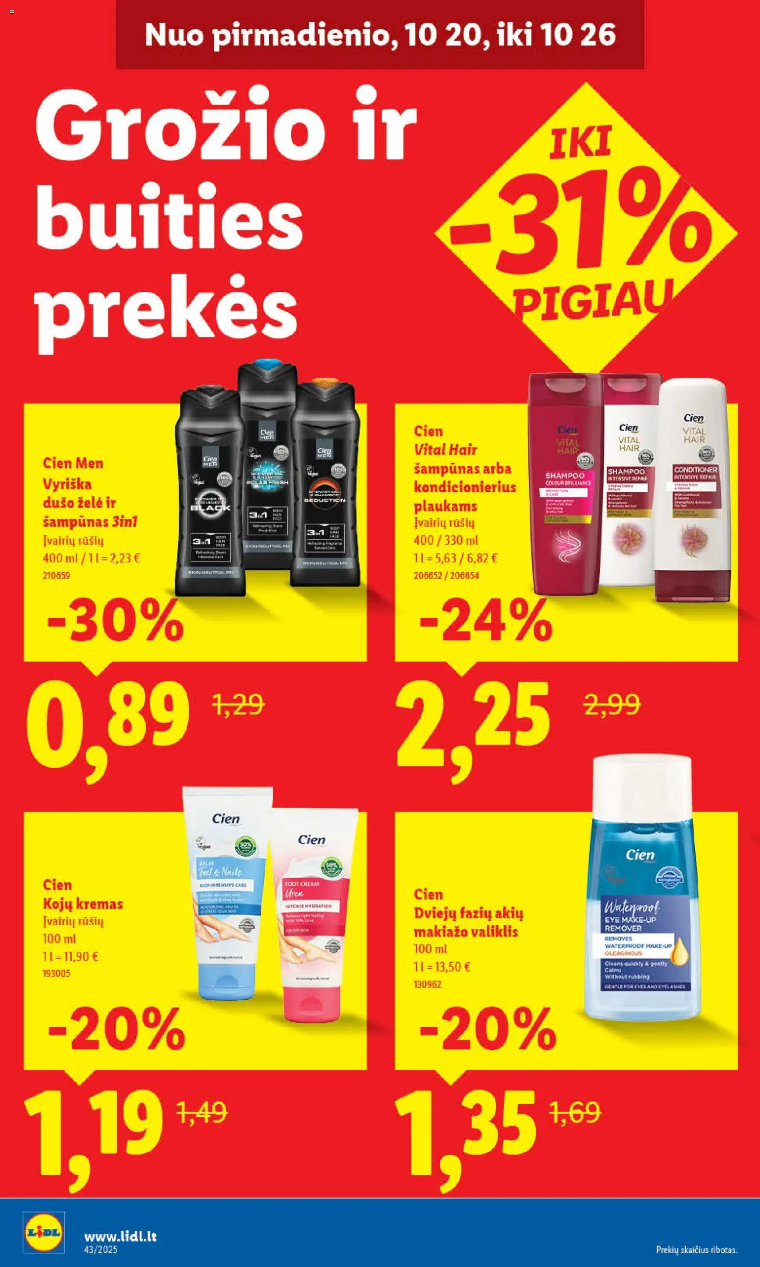 LIDL akcijos nuo 23.10.2025 | Puslapis: 56 | Prekių: Šampūnas, Kondicionierius, Kremas, Dušo želė