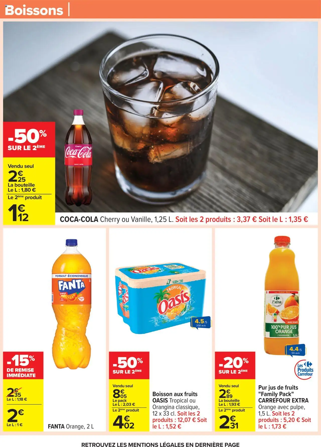 {H1} | Page: 42 | Produits: Orangina, Orange, Oasis tropical, Jus