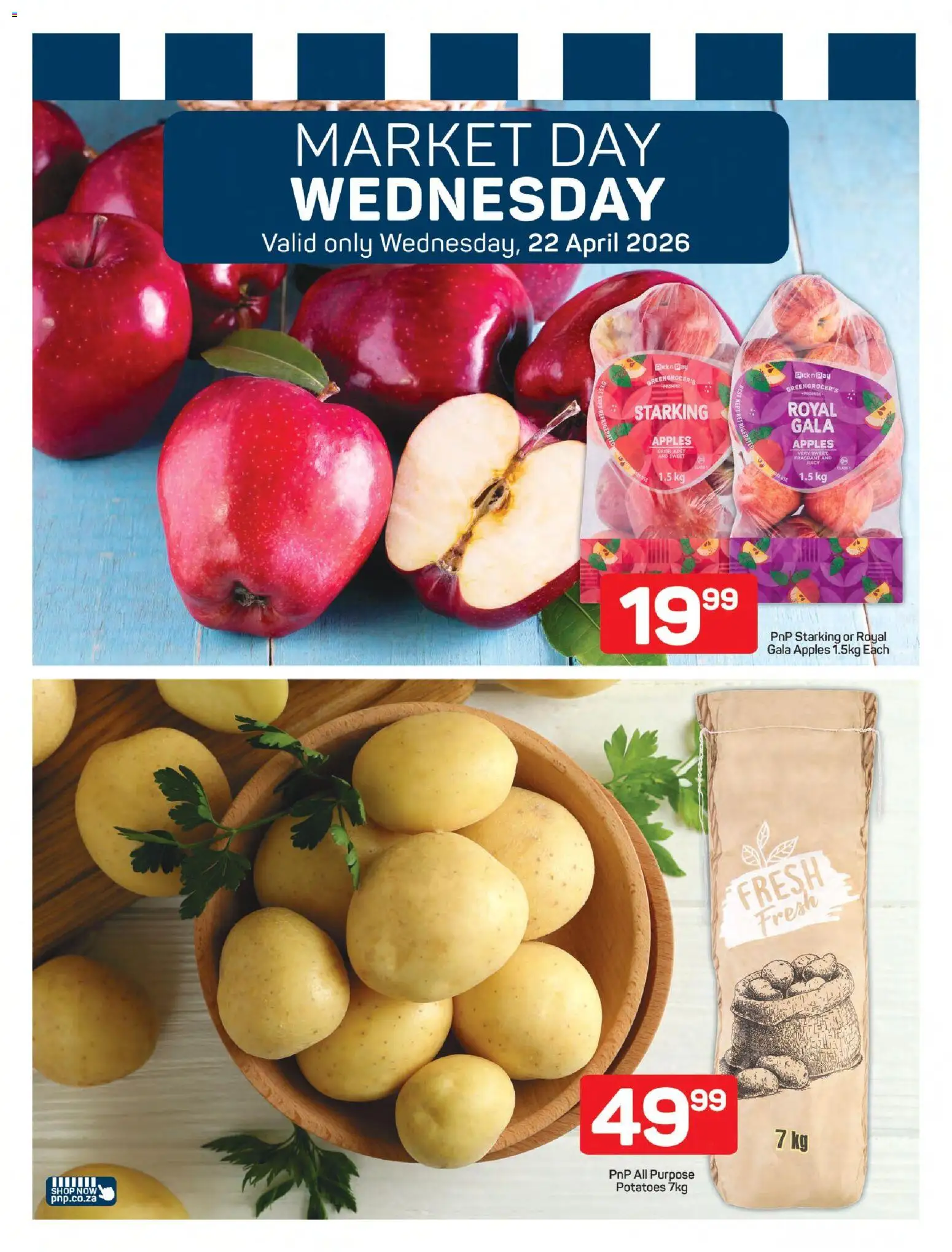 New Pick n Pay catalogue – valid from 20.04.2026 | Page: 7 | Products: Apples, Potatoes