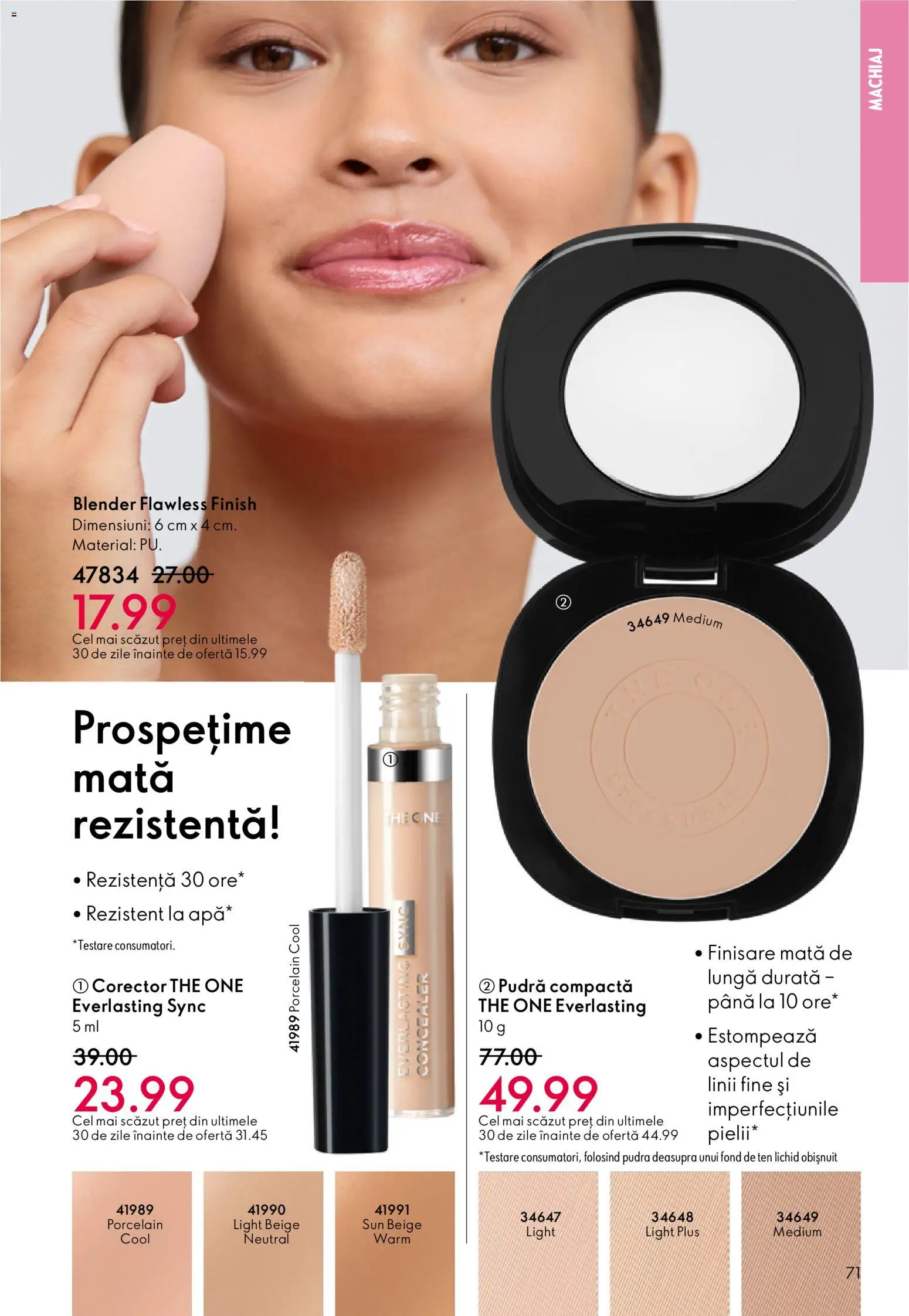 Noul catalog Oriflame – valabil de la 21.01.2026 | Pagină: 71 | Produse: Fond de ten, Blender, Machiaj, Concealer