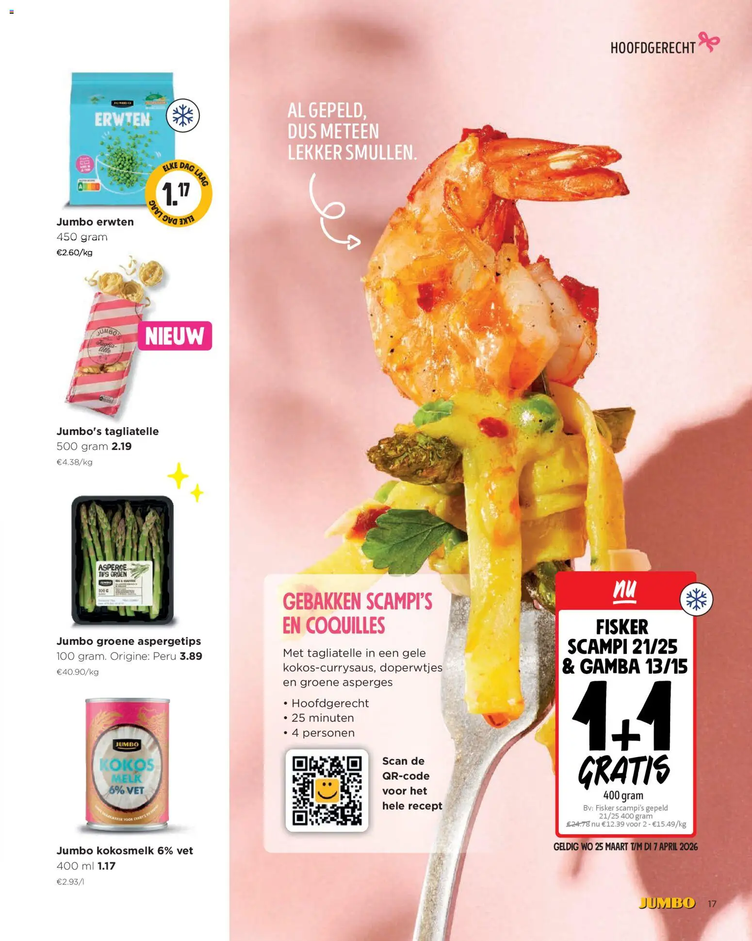 {H1} | Pagina: 17 | Producten: Scampi, Asperges, Melk